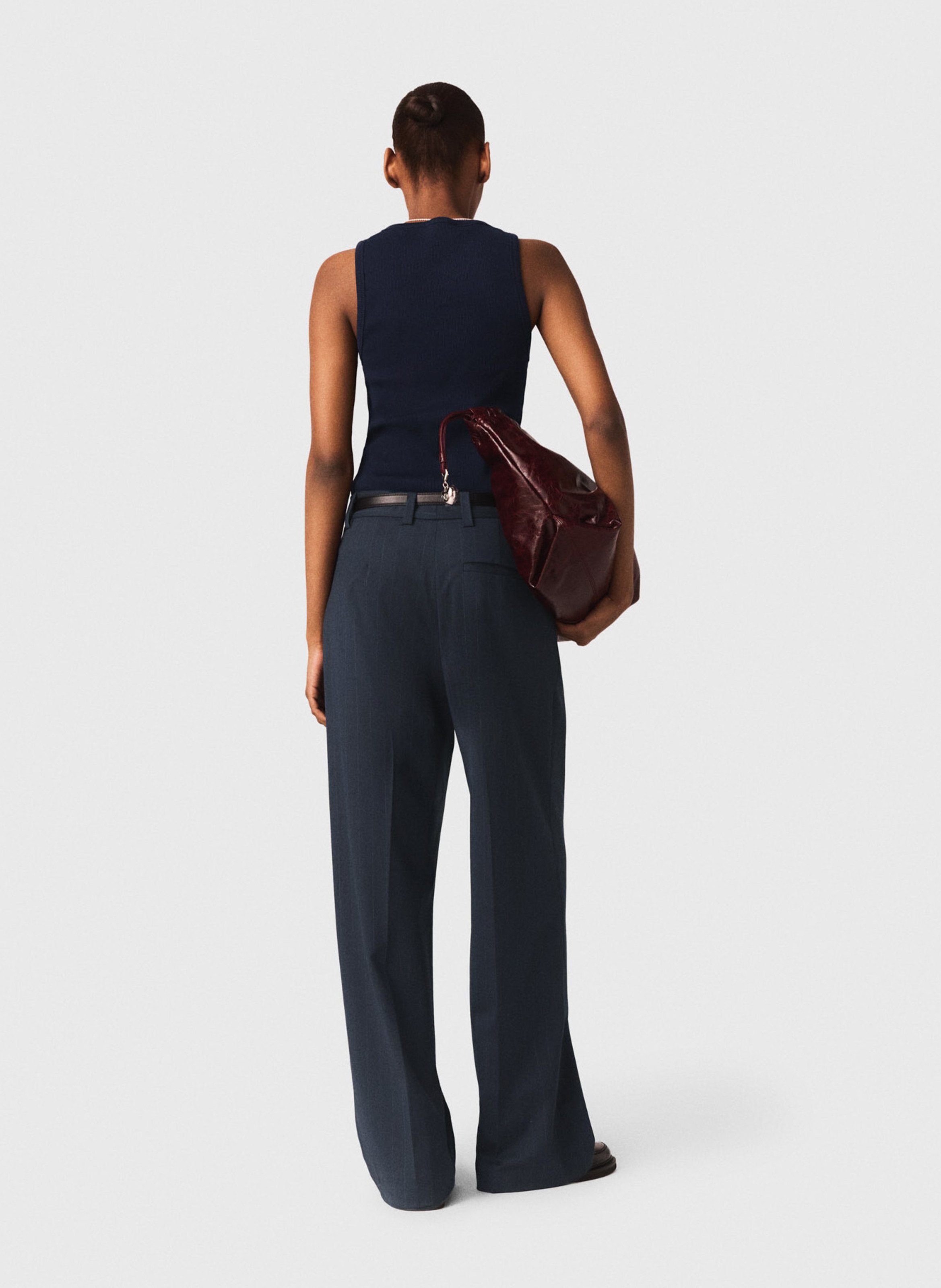 Débardeur col rond en coton mélangé MAJE Bleu