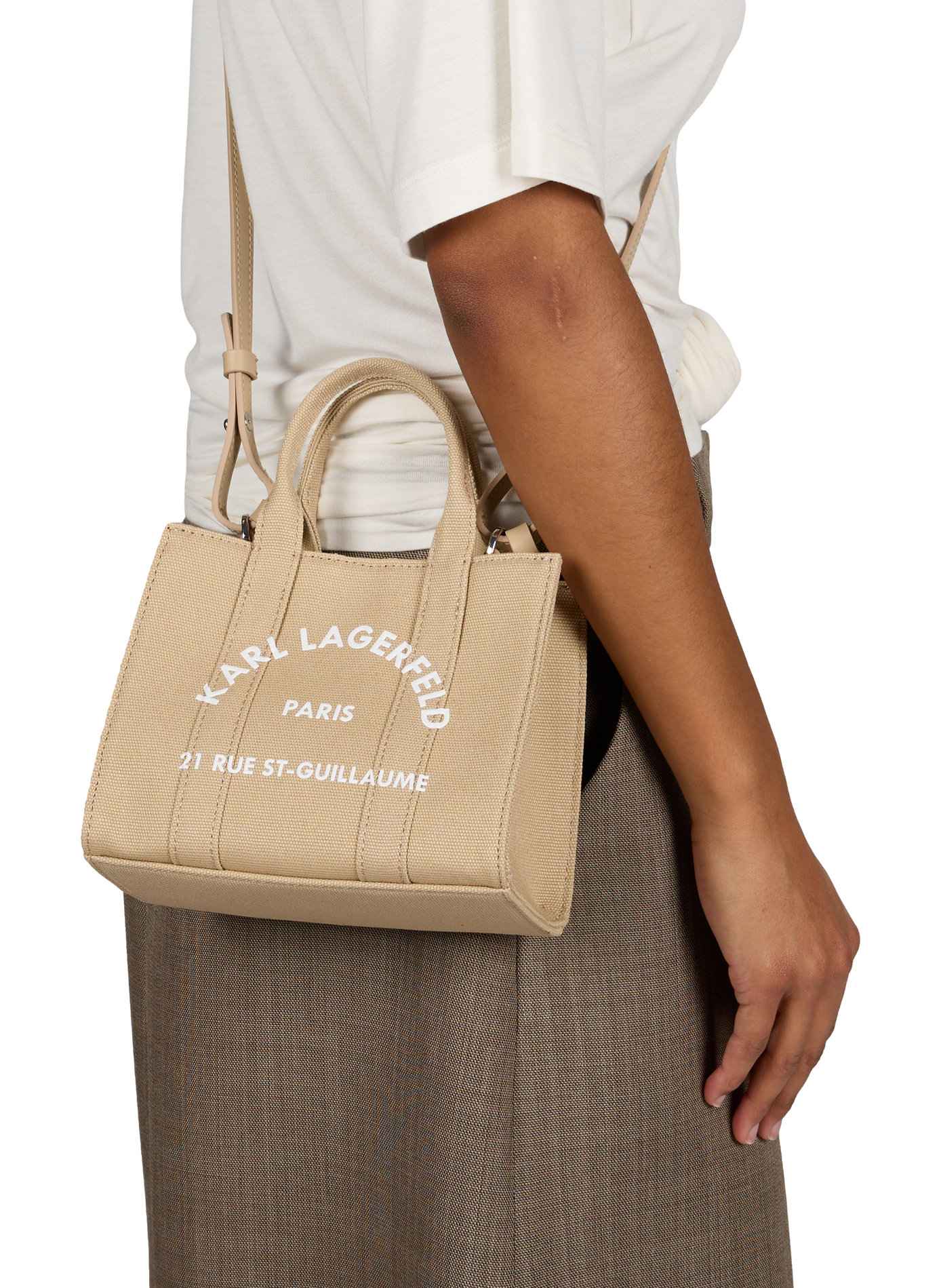 Cotton handbag KARL LAGERFELD Beige