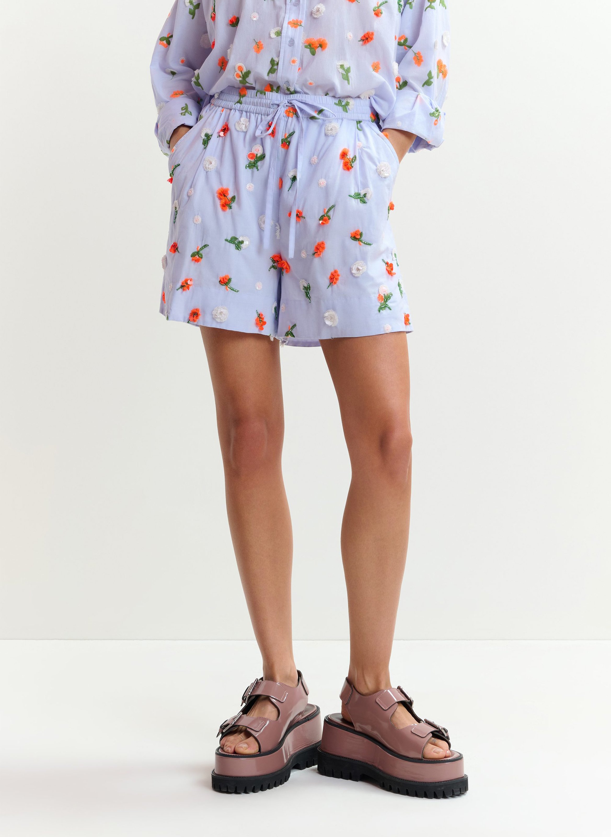 Short droit en coton jelena ESSENTIEL ANTWERP Bleu