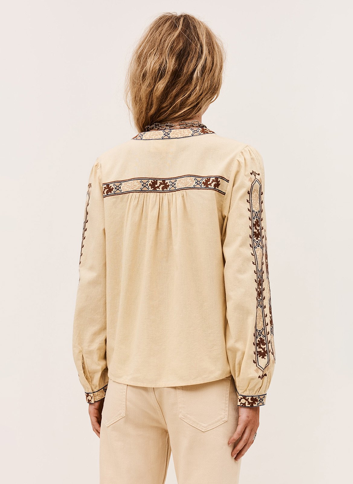 Blouse ample en coton mélangé faustina BA&SH Beige