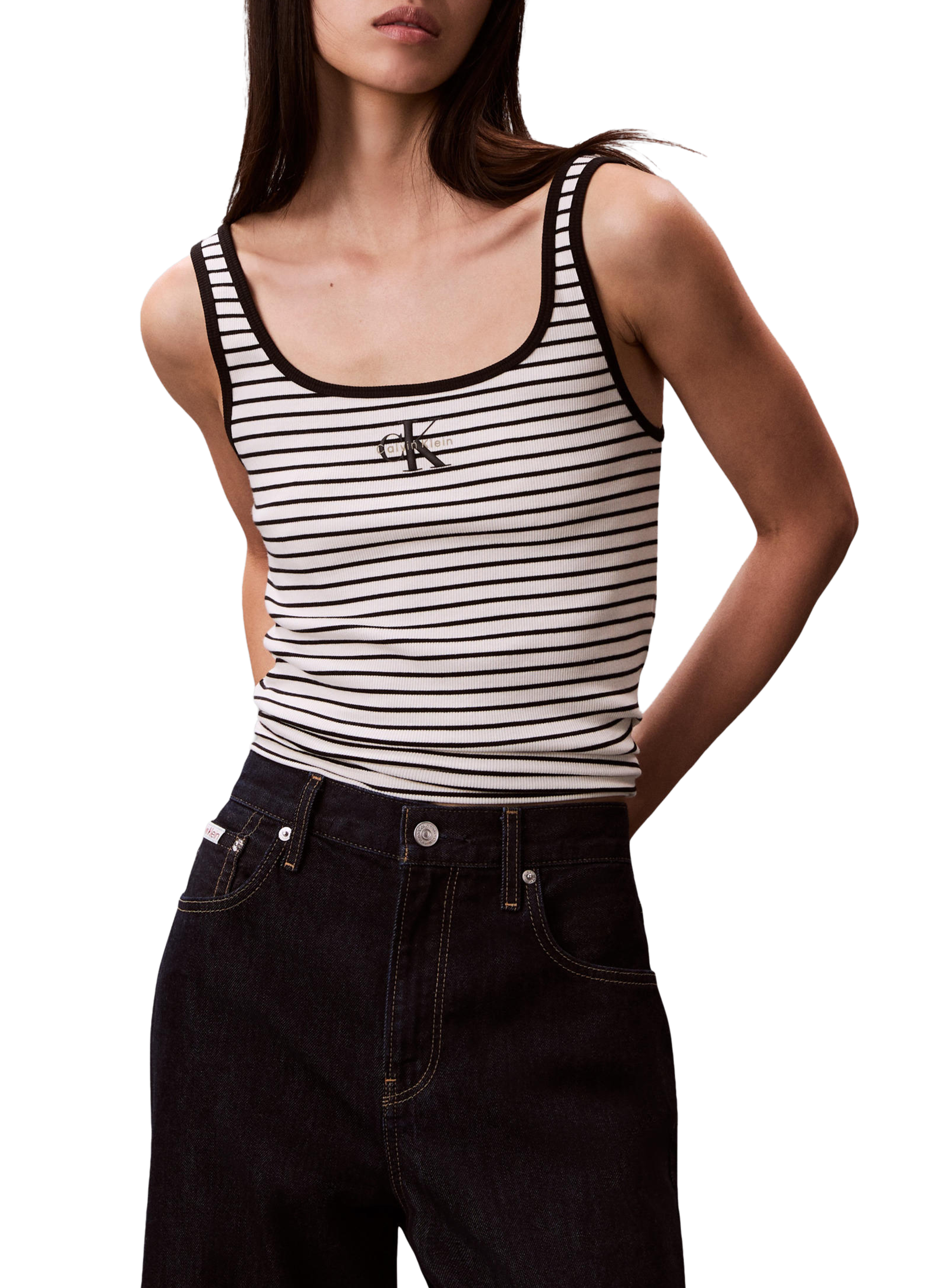 Débardeur brodé à logo en coton mélangé CALVIN KLEIN Multicolore