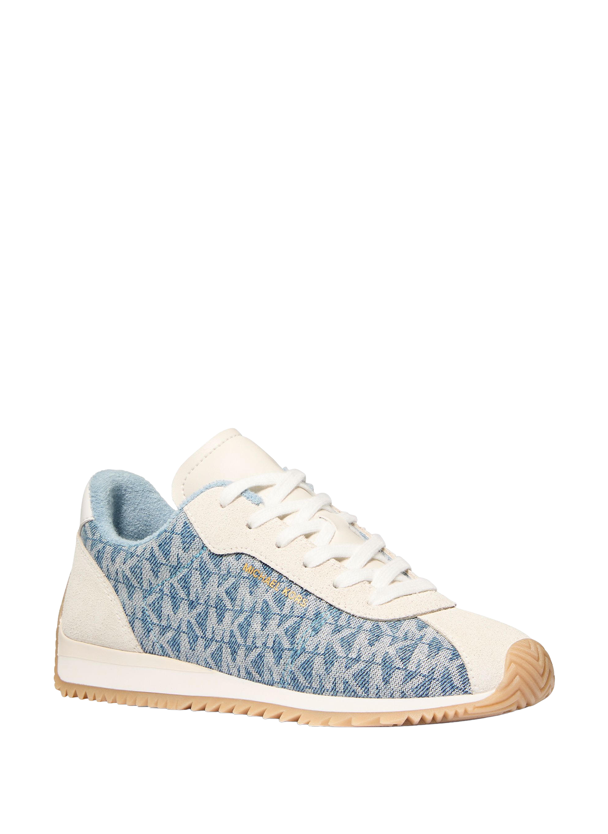 Basket Rhodes en denim à imprimé logotypé en cuir MICHAEL KORS Bleu