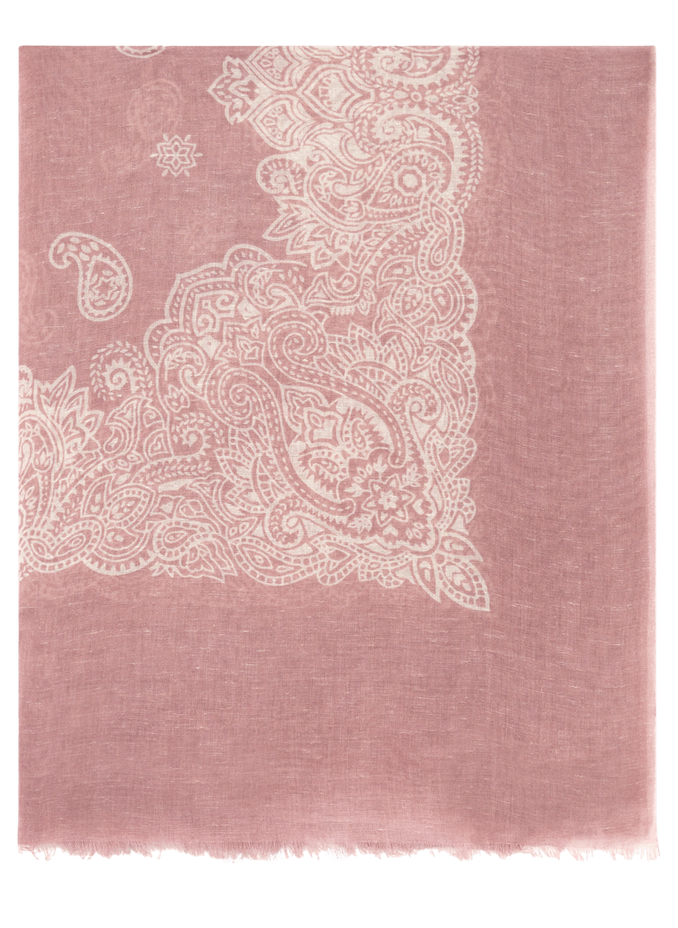 Echarpe imprimée en coton, modal et lin - france PABLO Rose