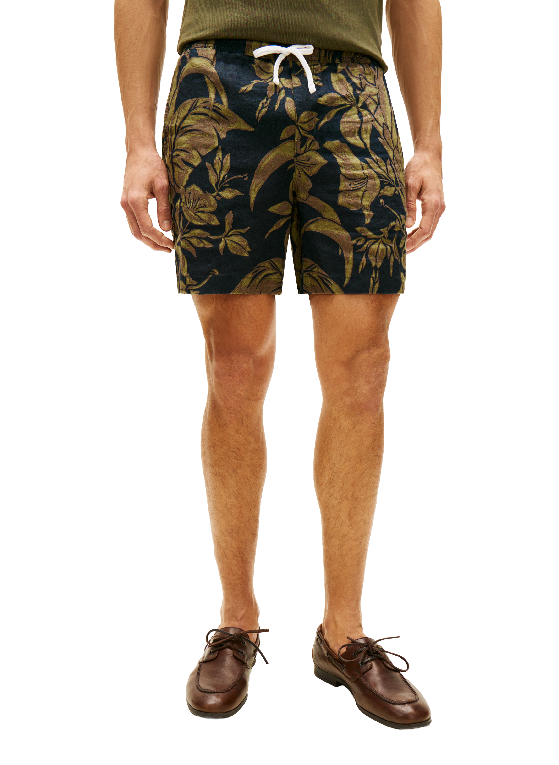 Kurze bedruckte Leinen-Chino "Dover" TOMMY HILFIGER Blau