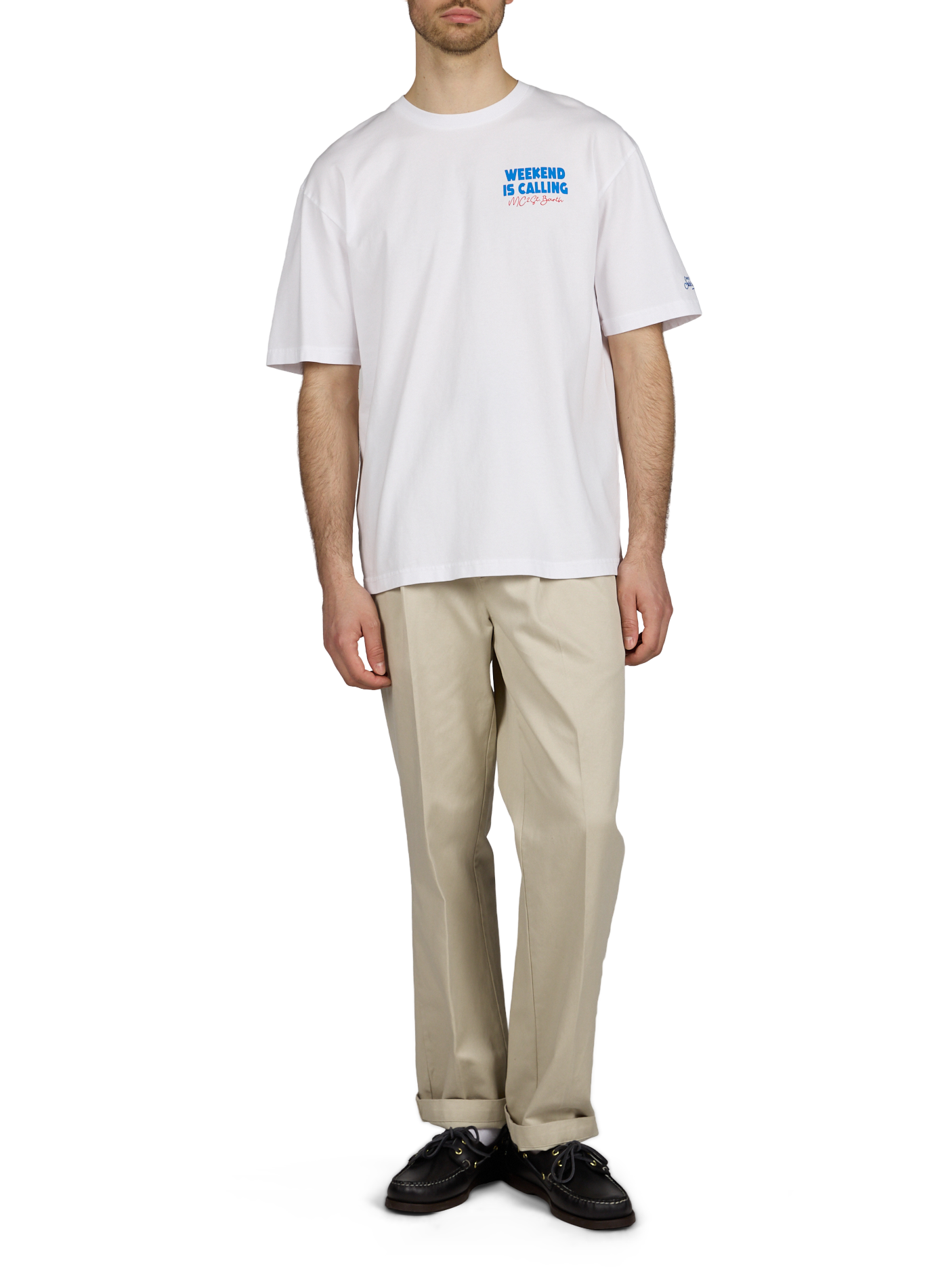 T-shirt ample sérigraphié en coton MC2 SAINT BARTH Blanc