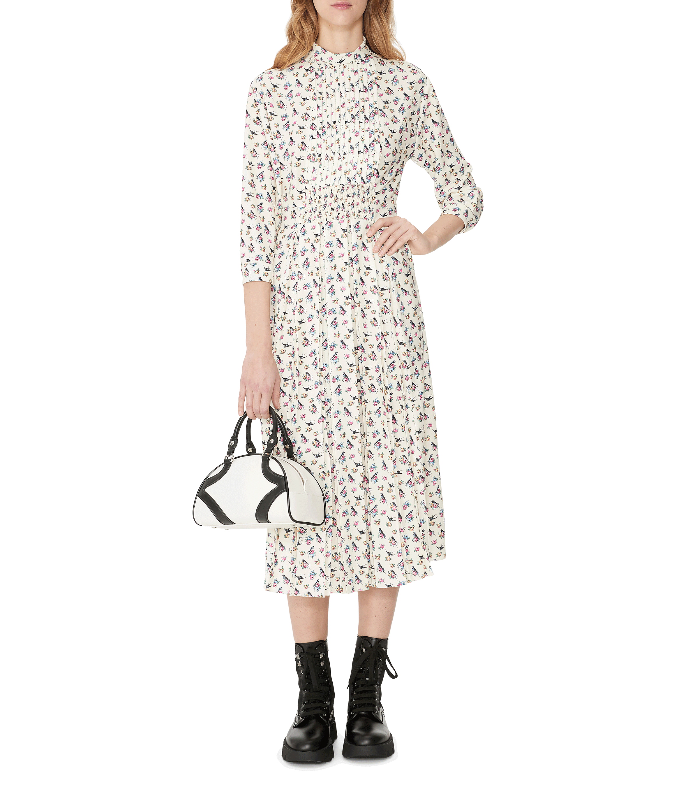 Satin Midi dress PRADA Beige