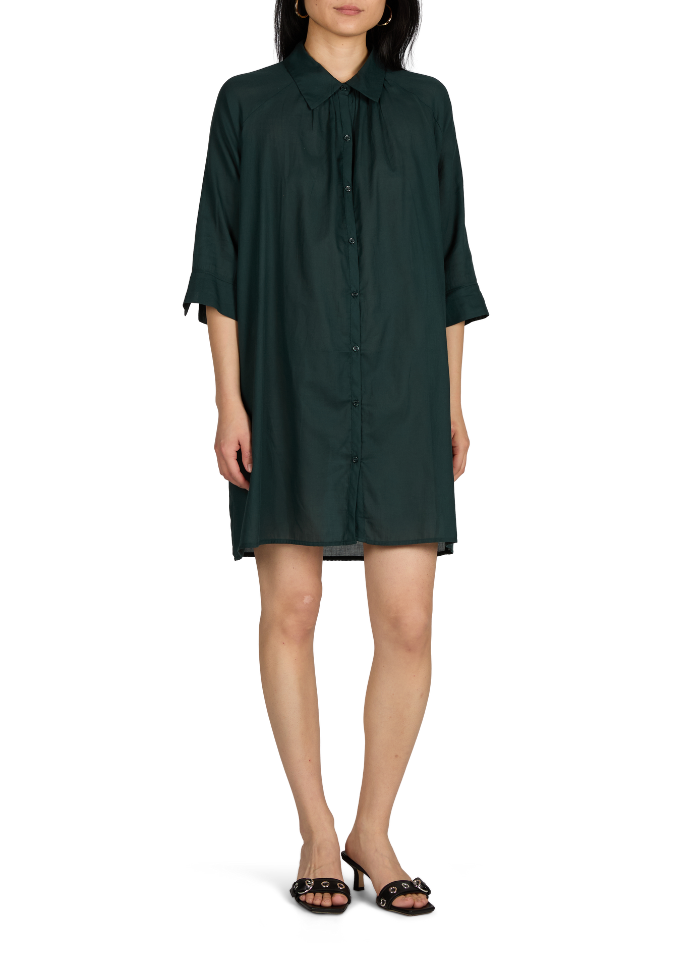 Cotton mini shirt dress  D NU D Green