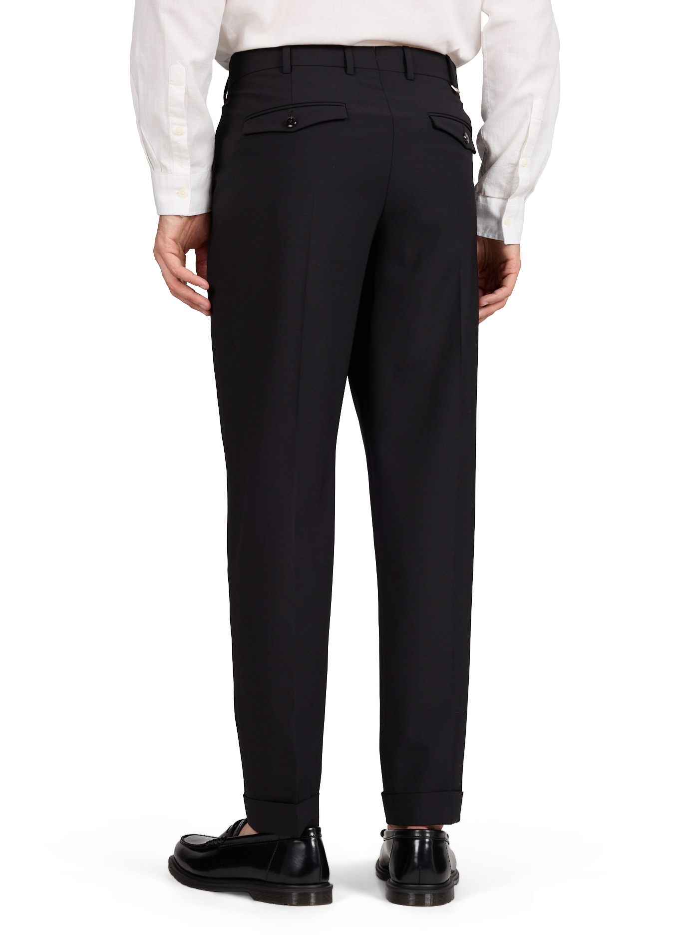 Solid wool-blend pants PT01 Black