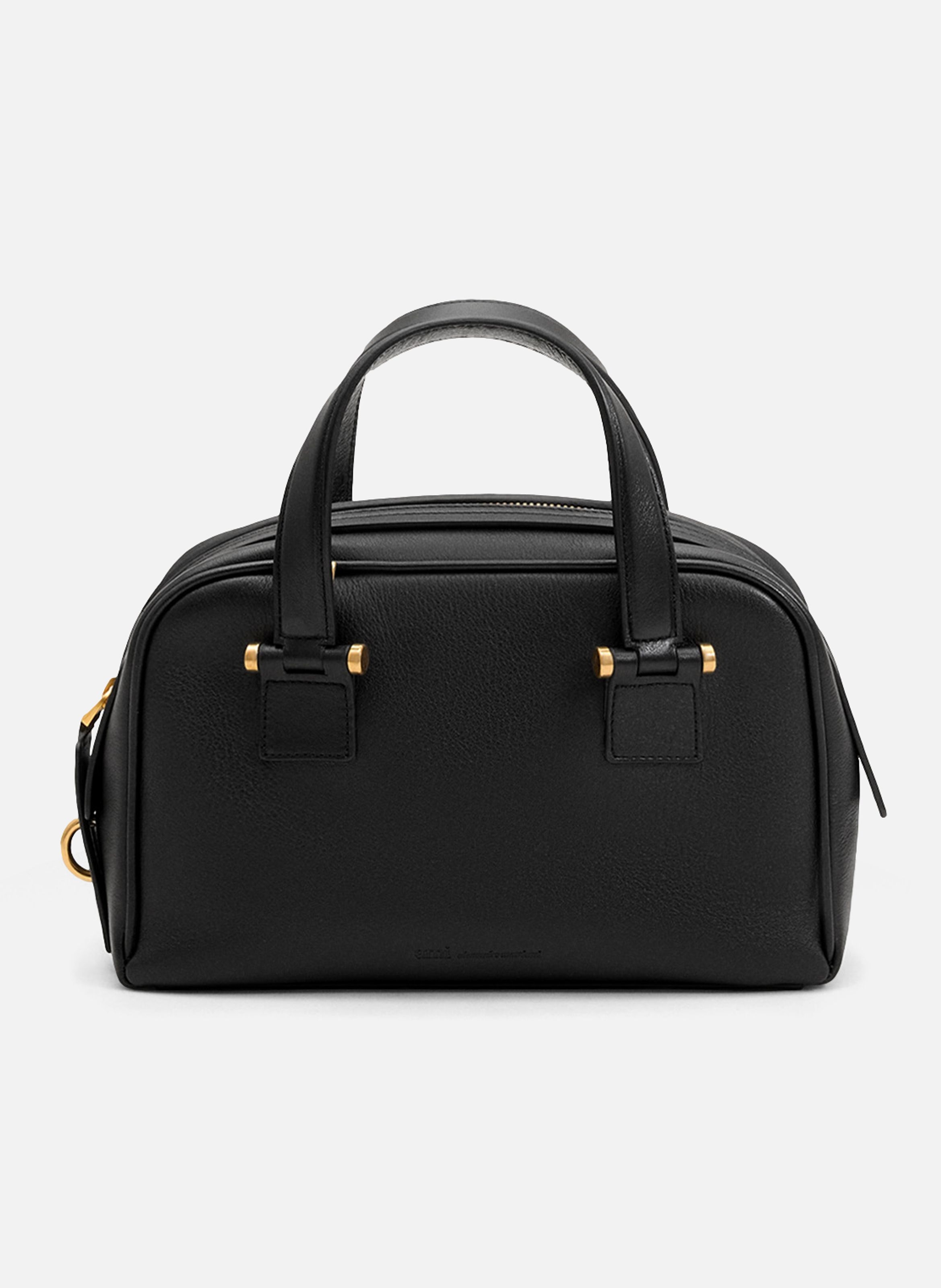 Petit sac bowling georges unisexe en cuir de vachette AMI PARIS Noir