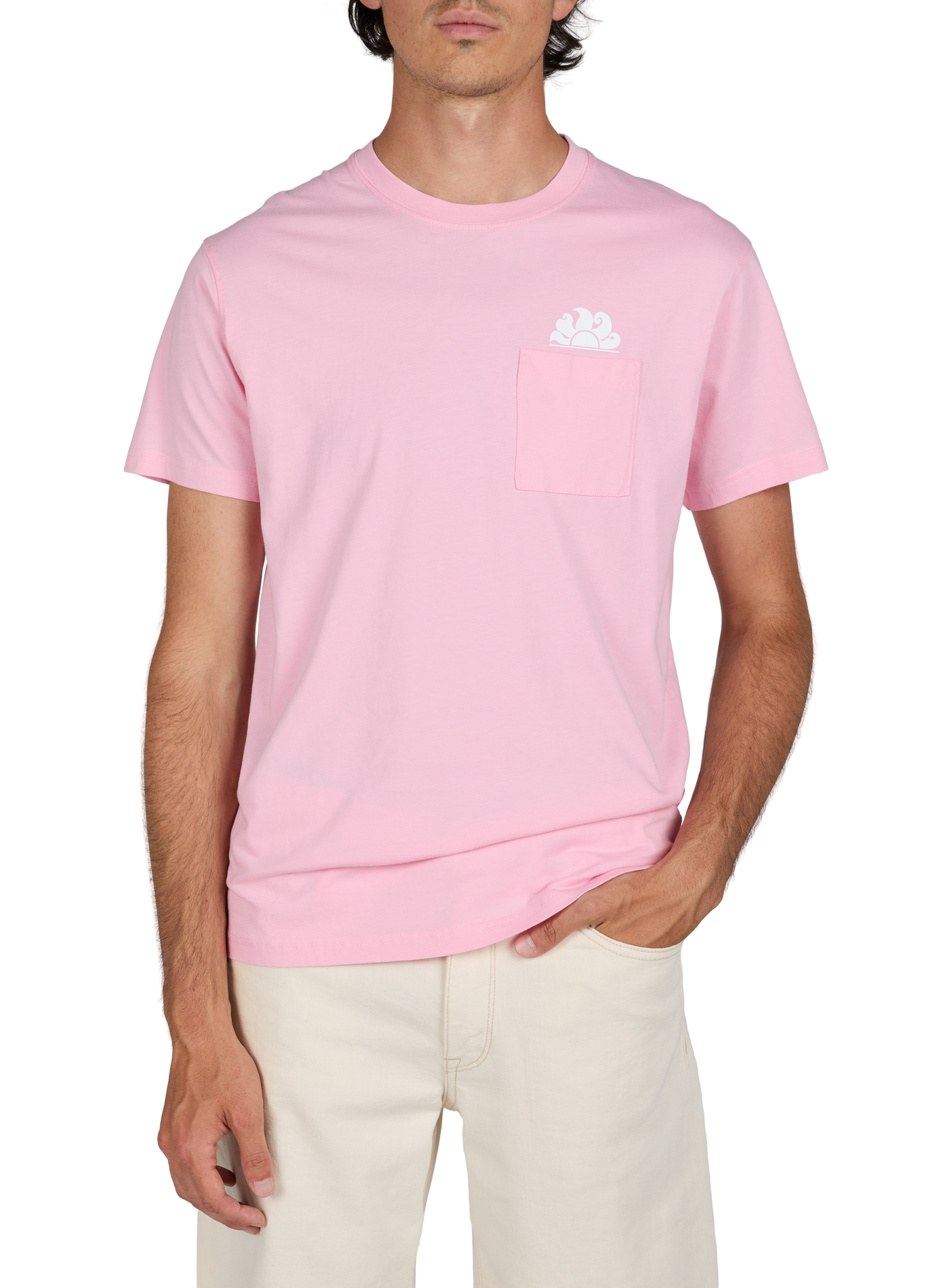 Round neck cotton t-shirt SUNDEK Pink