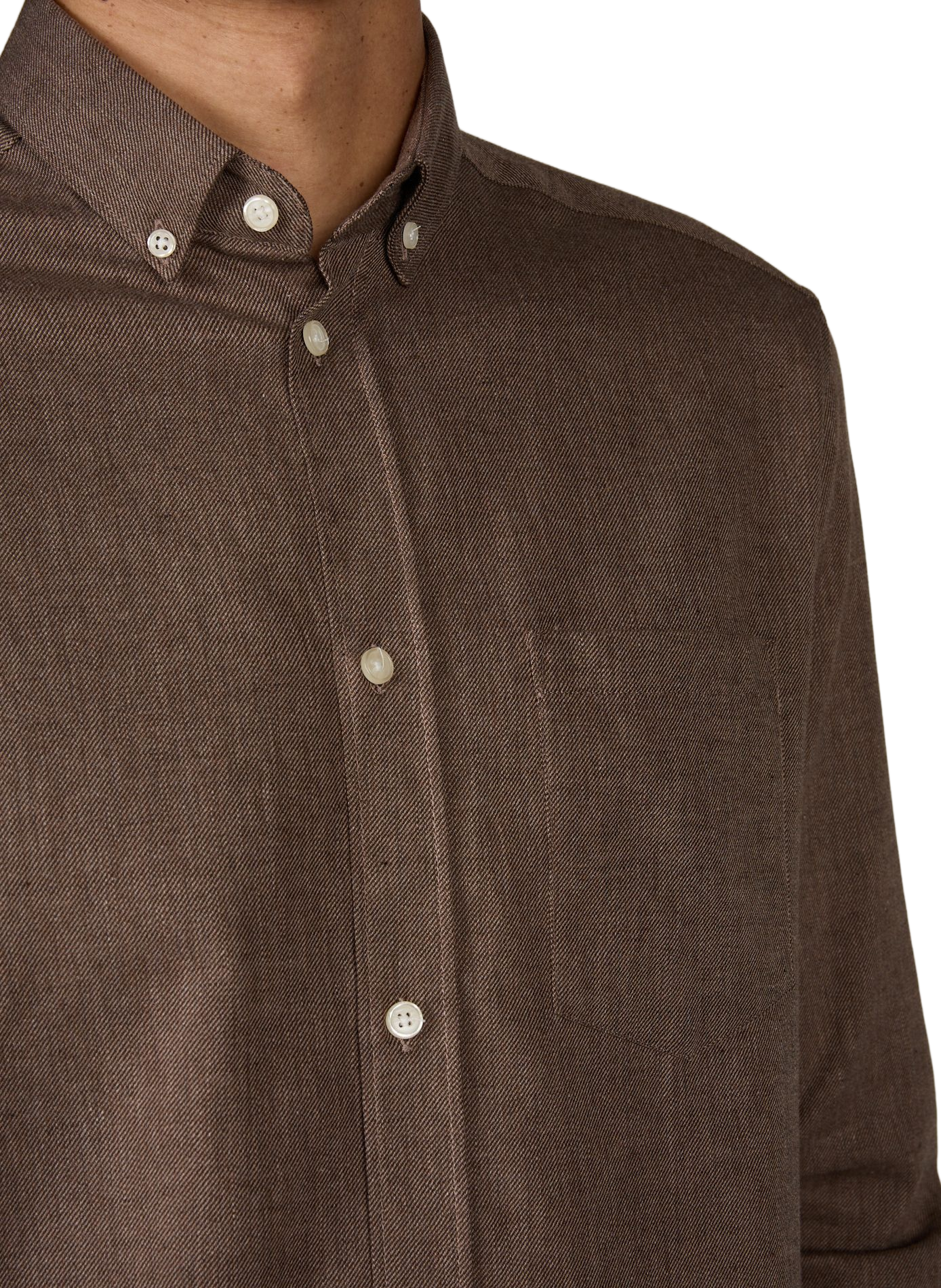 Straight cotton shirt AU PRINTEMPS PARIS Brown