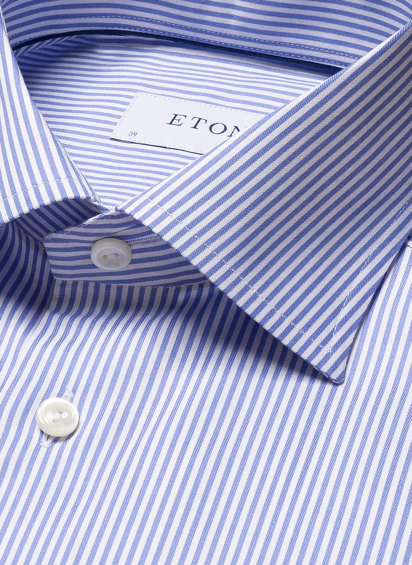 Slim-fit striped cotton shirt ETON Blue