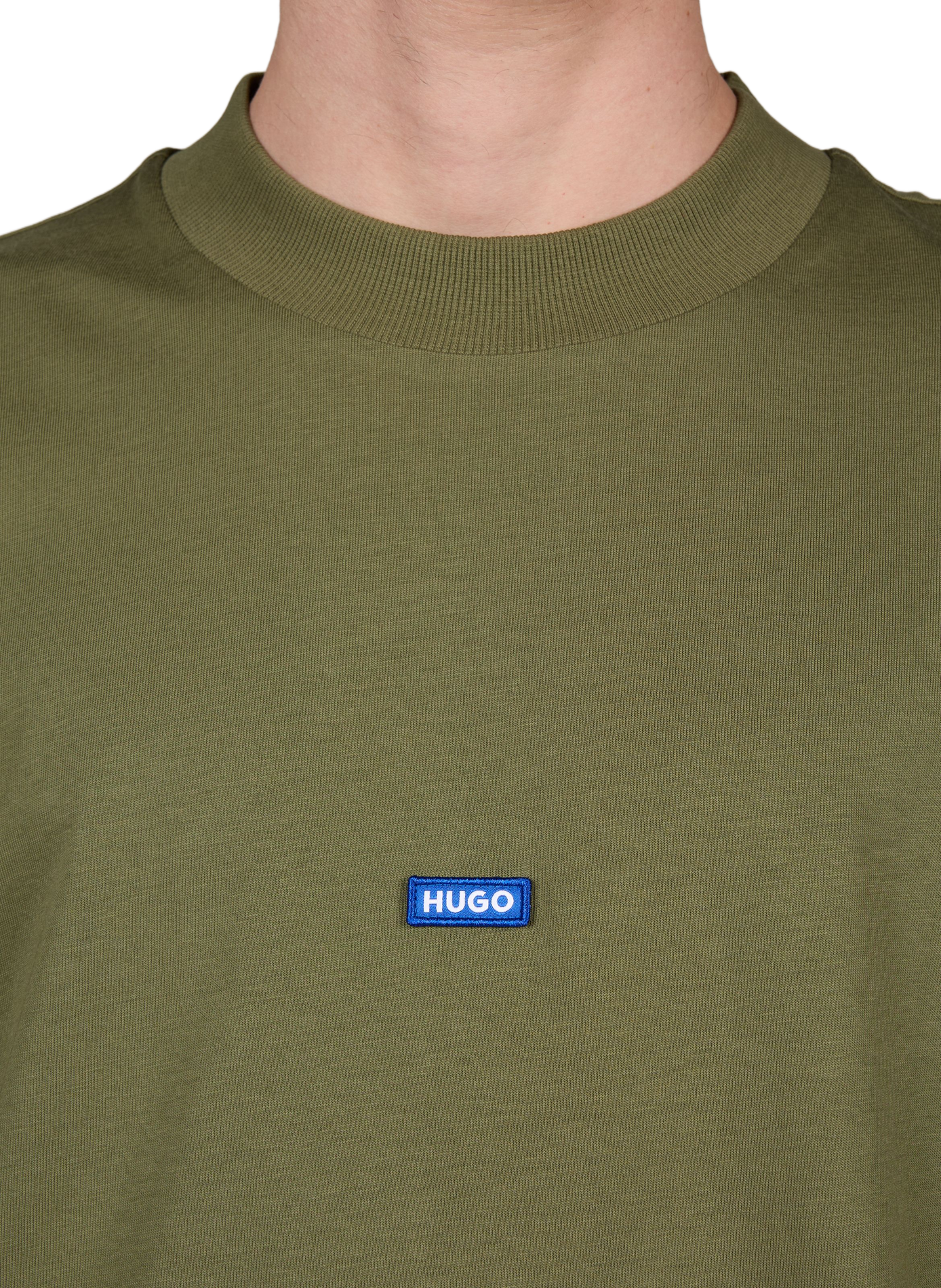 T-shirt met katoenen logo HUGO BLUE Groen