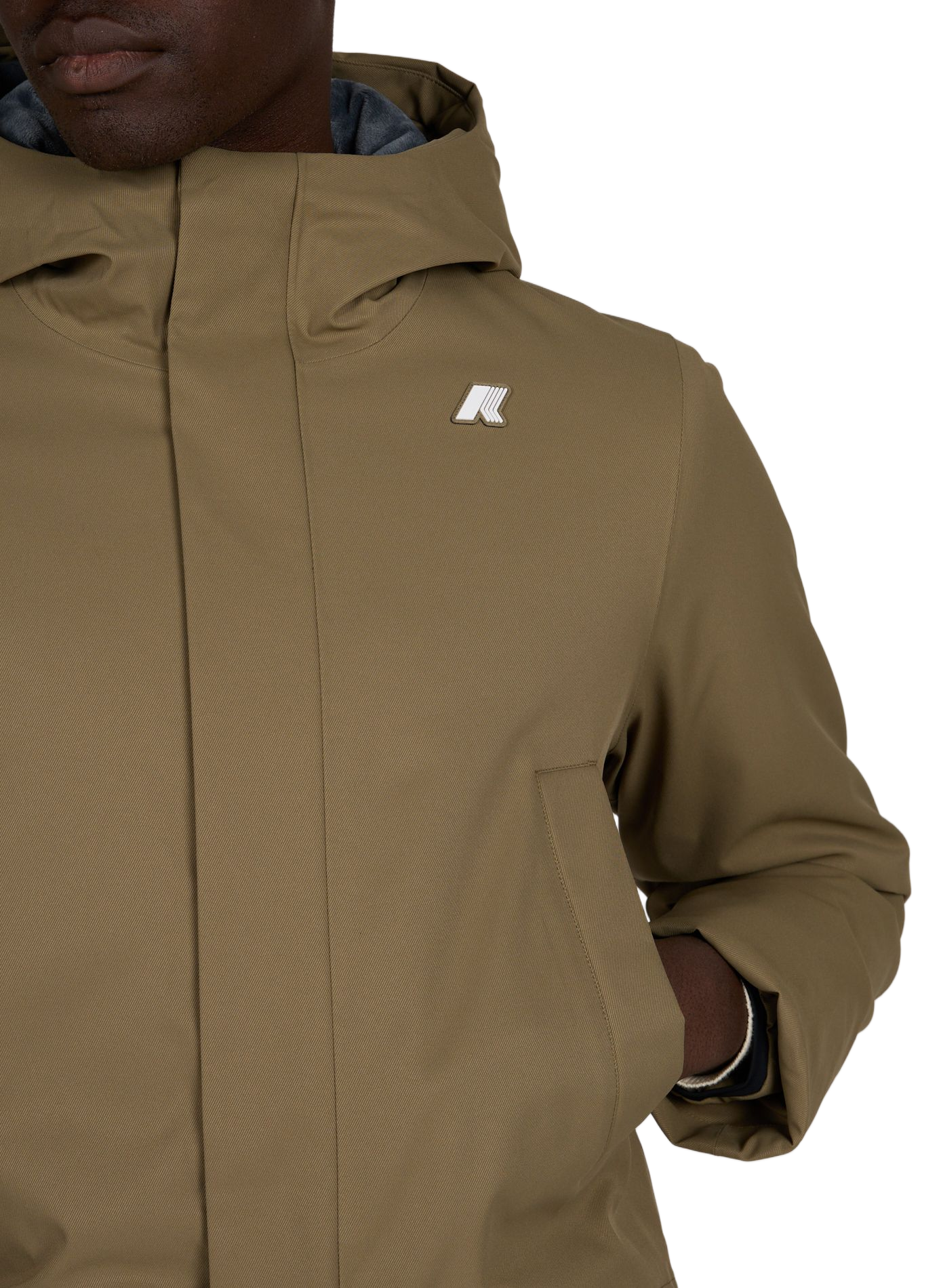 Parka with high collar K-WAY Khaki