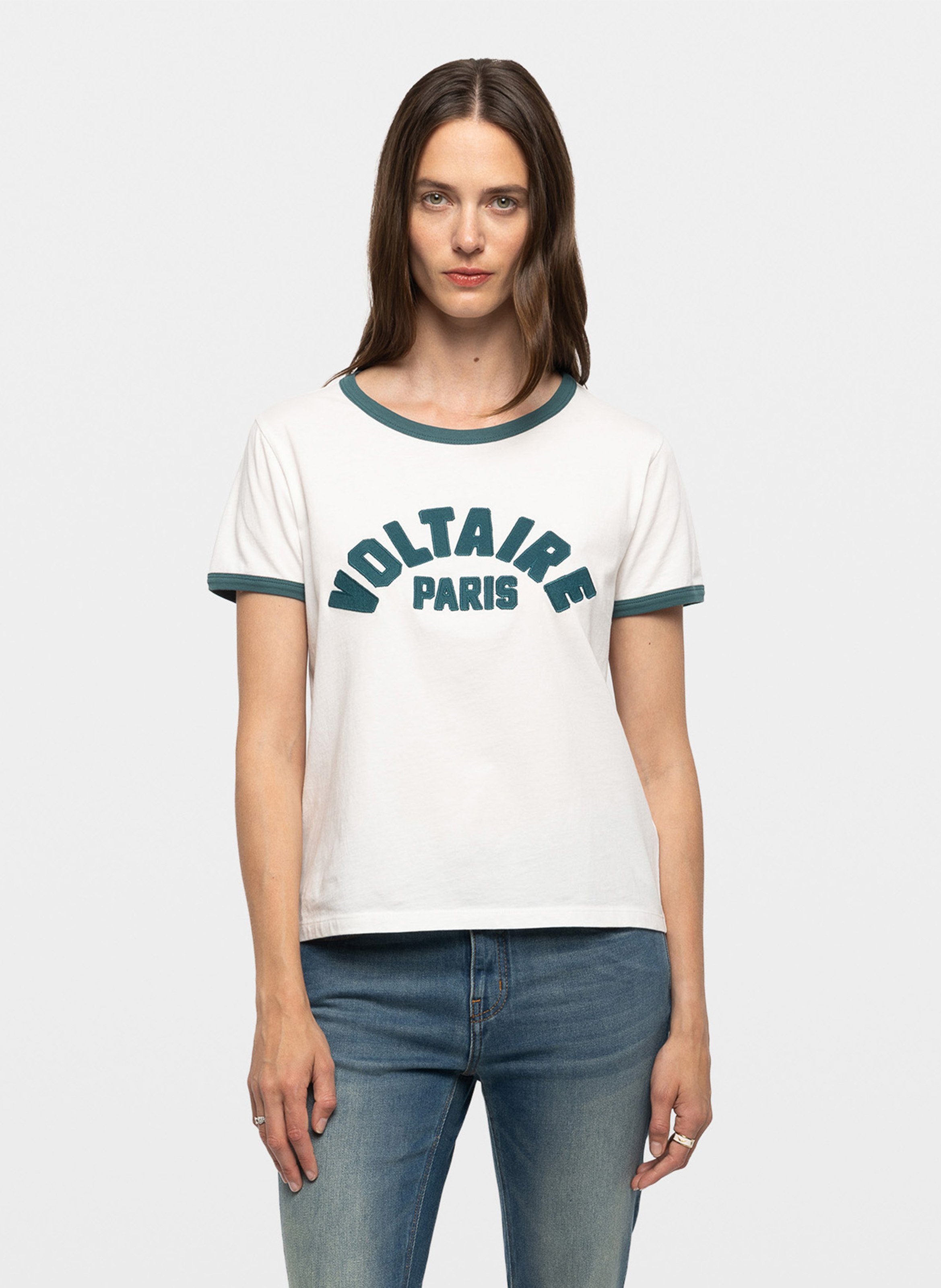 Tee-shirt droit brodé en coton alys ZADIG&VOLTAIRE Blanc