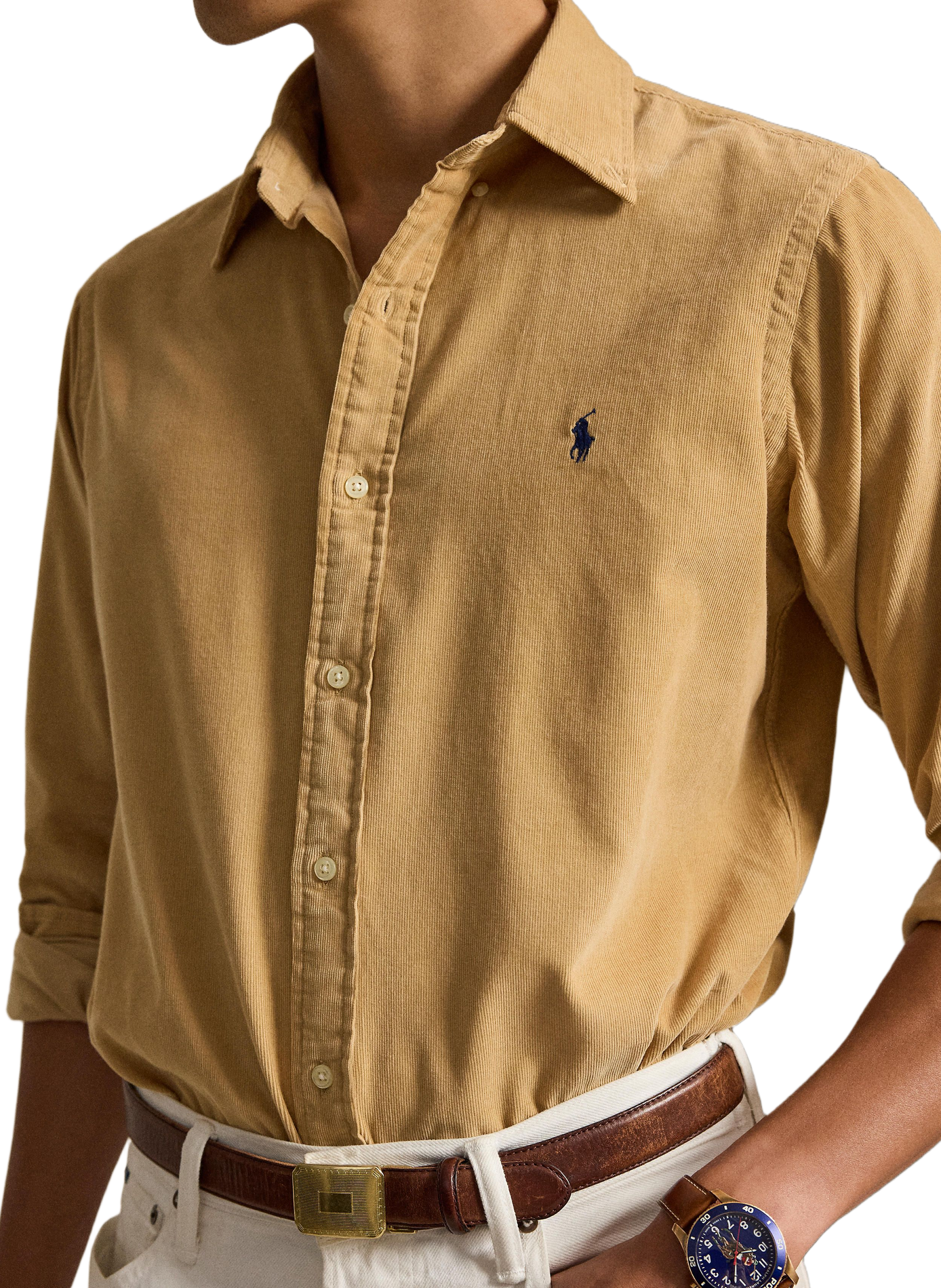 Rechte corduroy hemd van katoen POLO RALPH LAUREN Beige