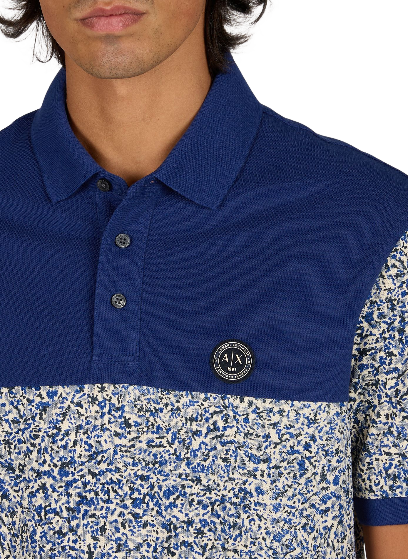 Straight fit short-sleeve cotton polo ARMANI EXCHANGE Multicolour