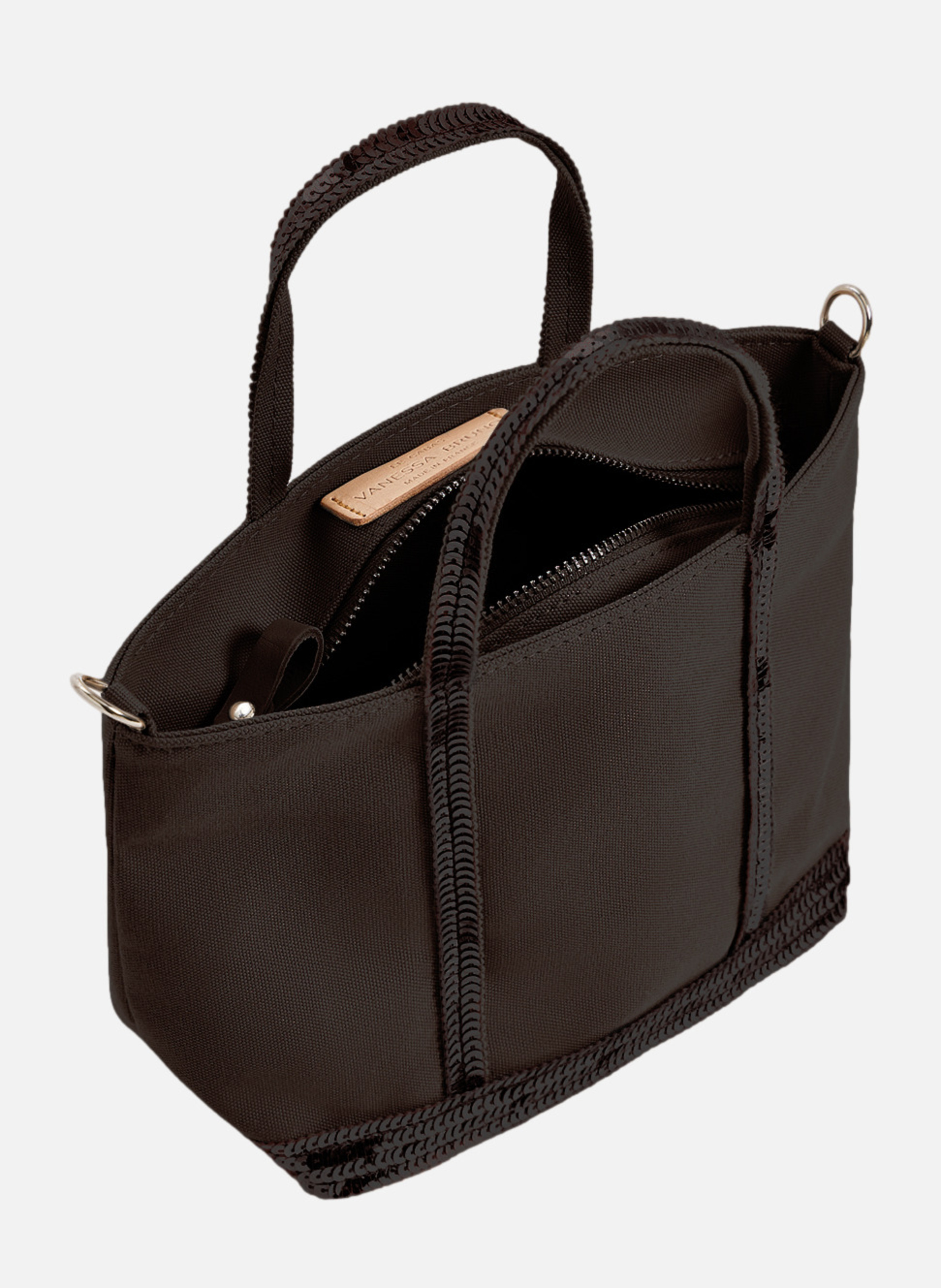 Cabas xs zippé en toile VANESSA BRUNO Marron