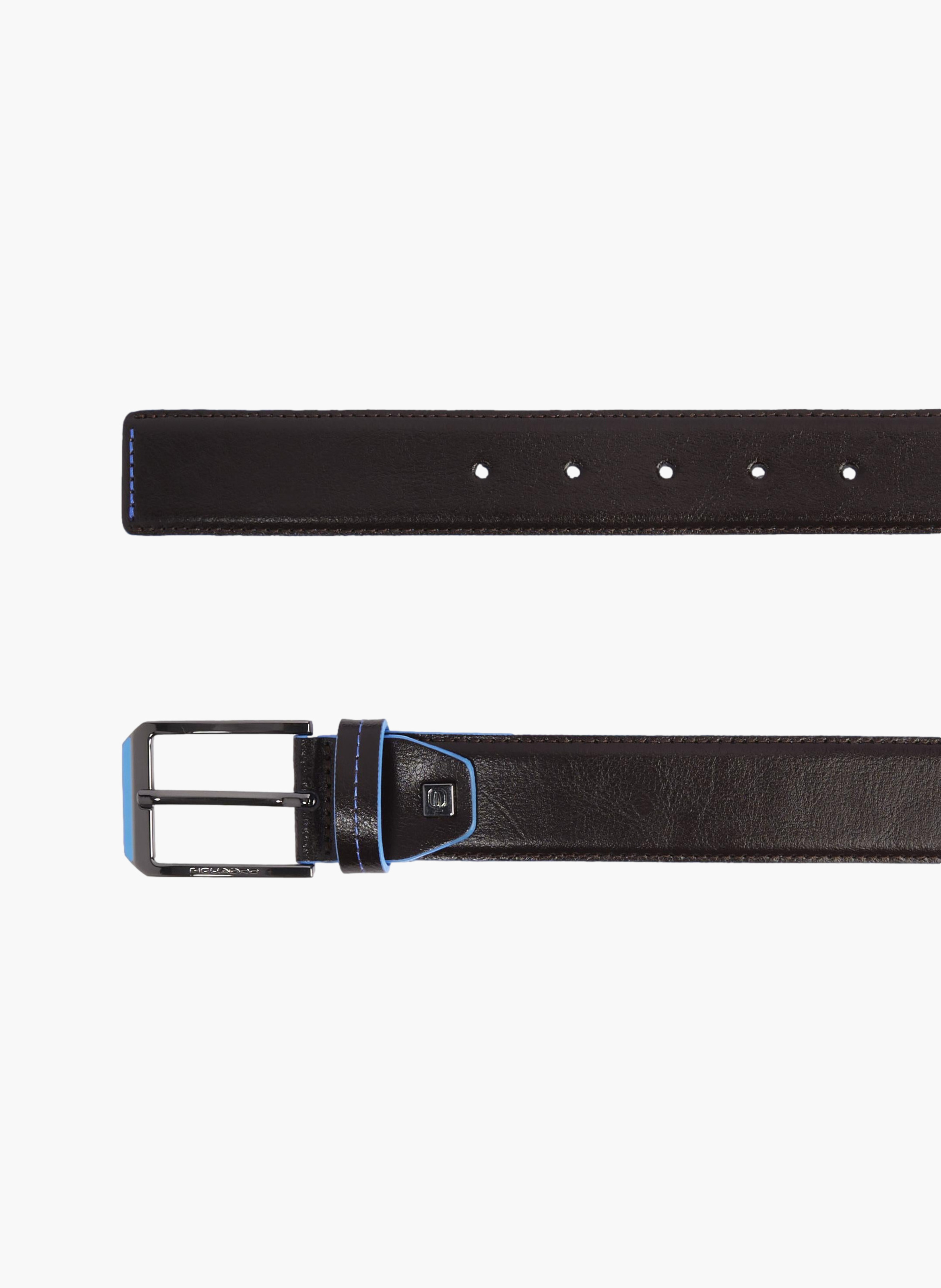 Ceinture homme en cuir avec boucle-ardillon  Acajou
