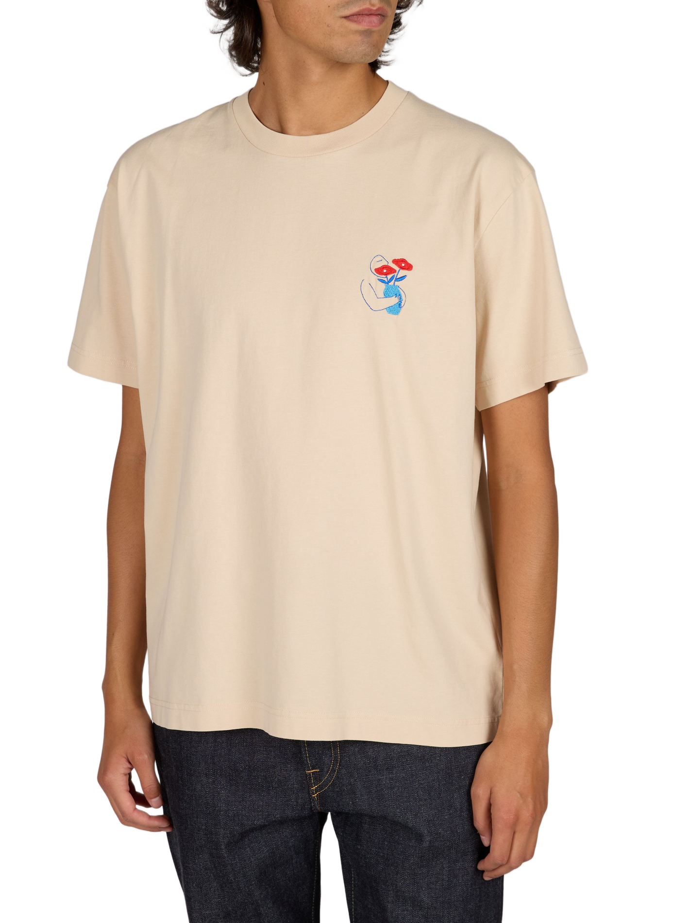 Tee-shirt droit en coton OLOW Beige