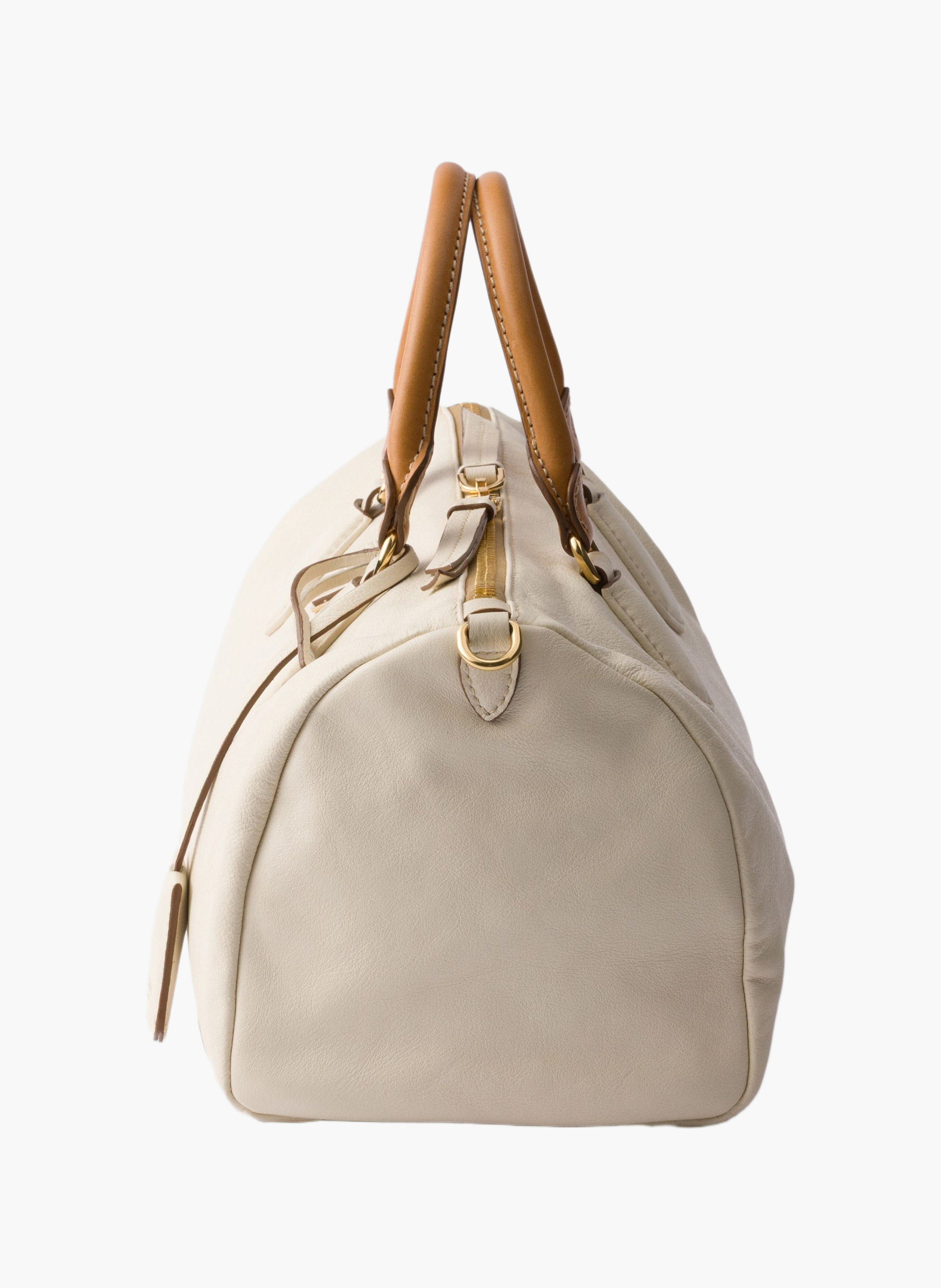 Grand sac à main prada evasion en cuir PRADA Blanc