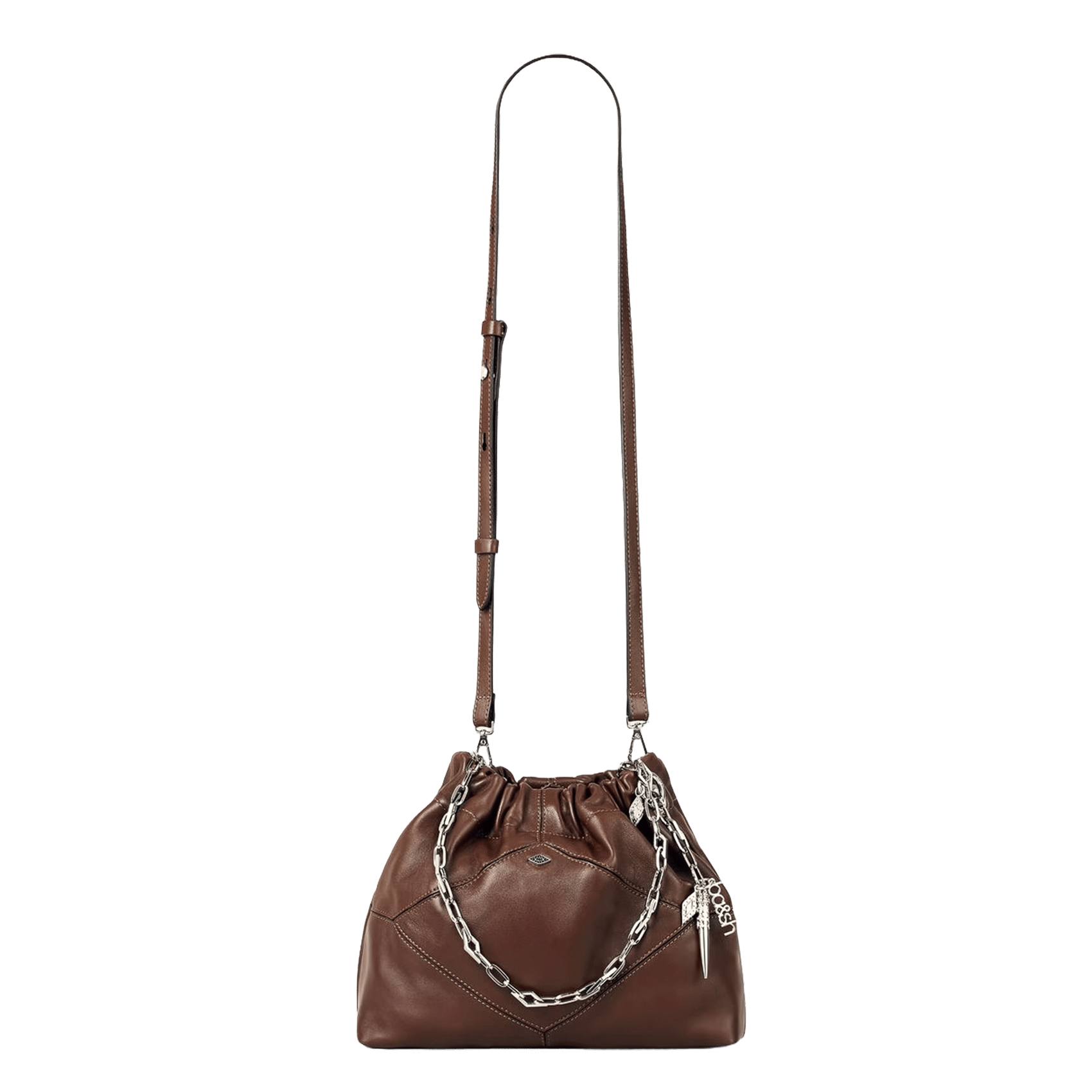 Schoudertas van leer mini June tote BA&SH Bruin