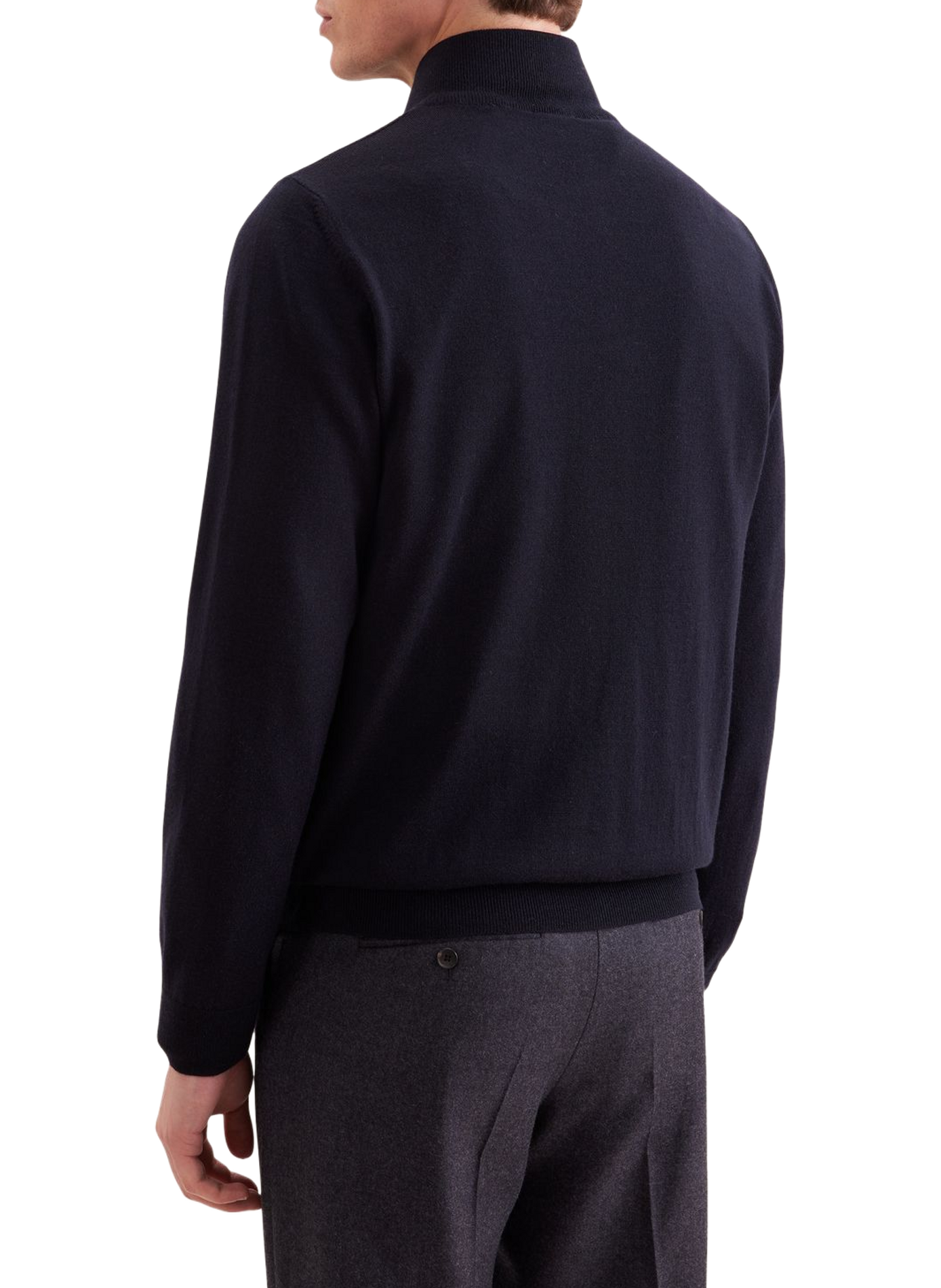 Gerader Wollpullover mit Reißverschluss SEIDENSTICKER Blau