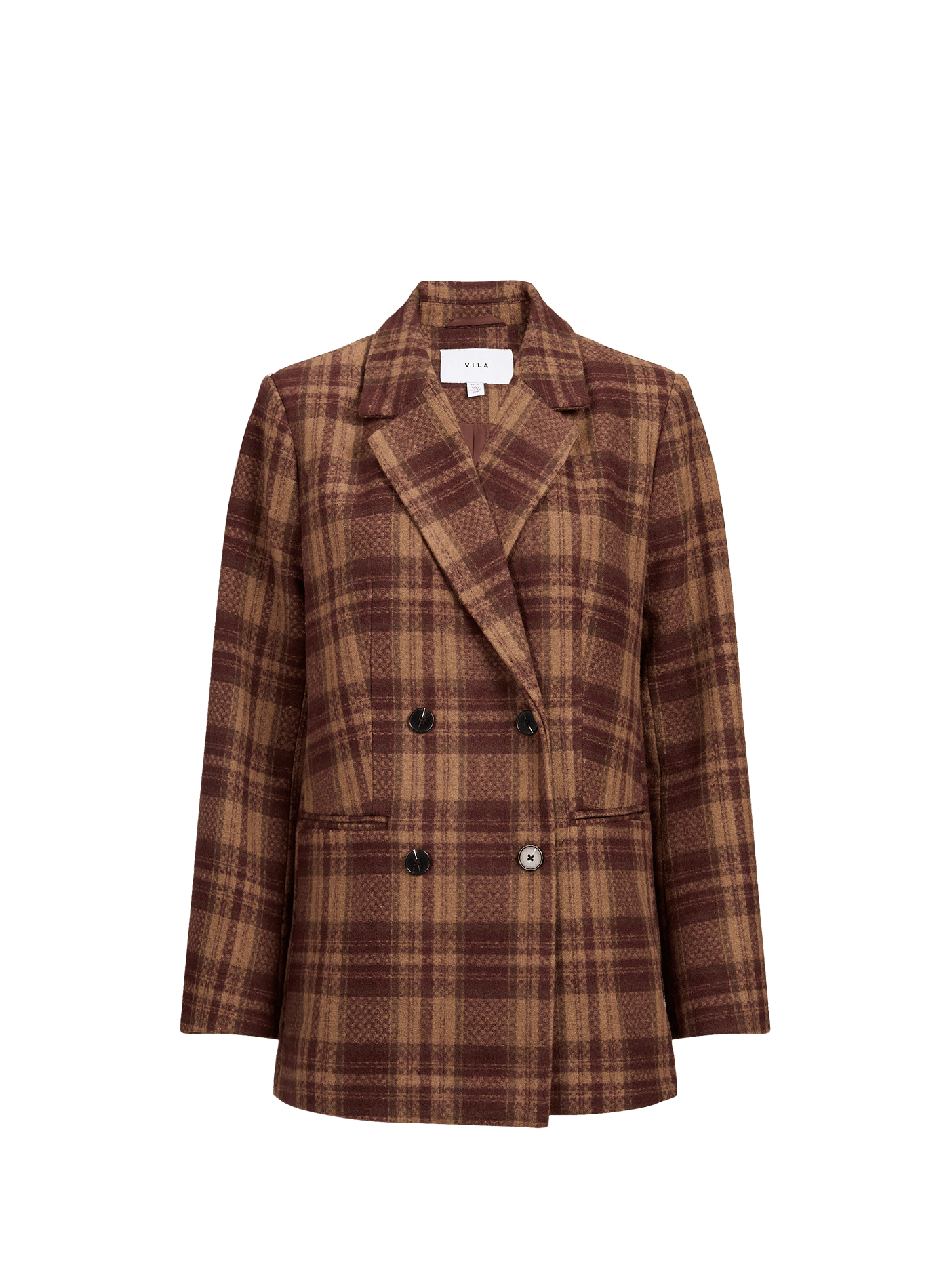 Veste col tailleur à carreaux VILA Rouge
