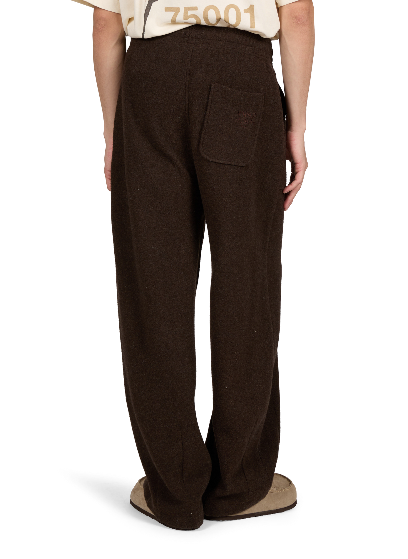 High-waisted wide-leg trousers MAISON KITSUNÉ Brown