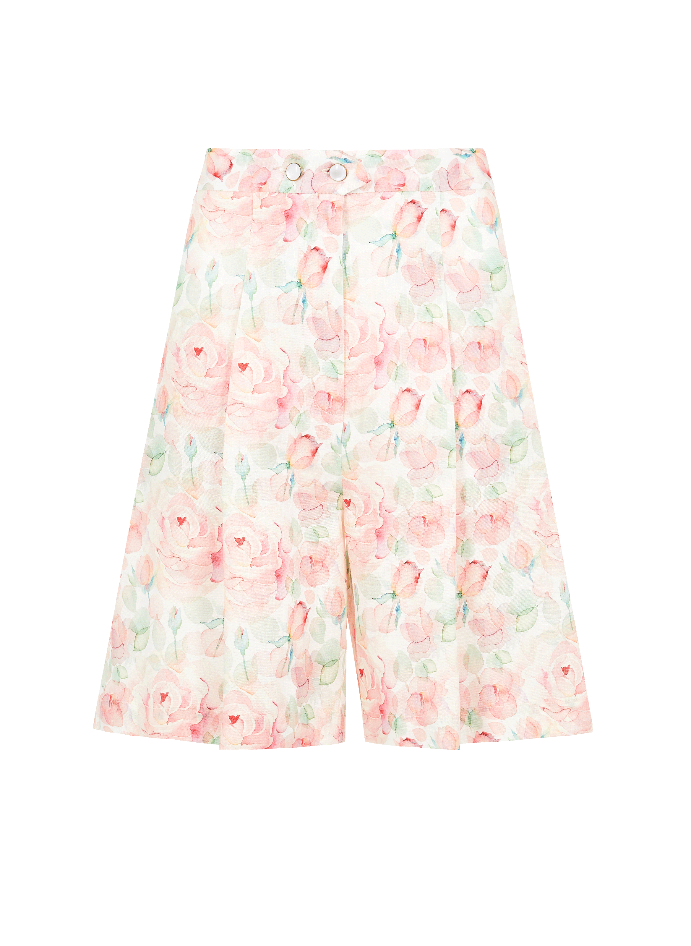 LIYA Floral linen shorts Multicolour