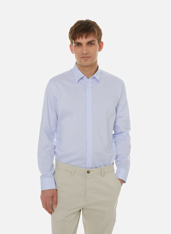 SEIDENSTICKER Striped cotton shirt Blue
