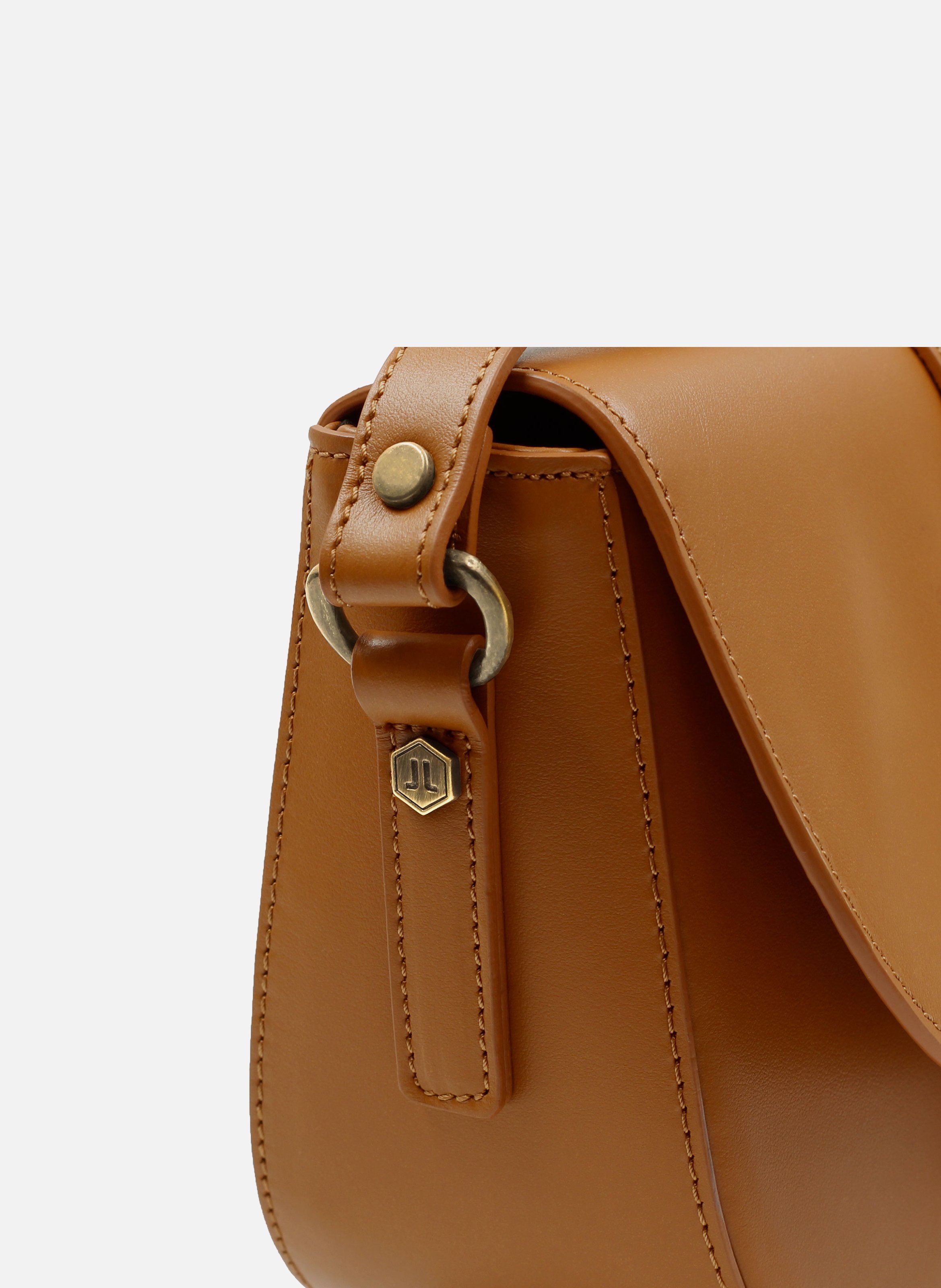 Sac boucle cuir lisse JULES & JENN Marron