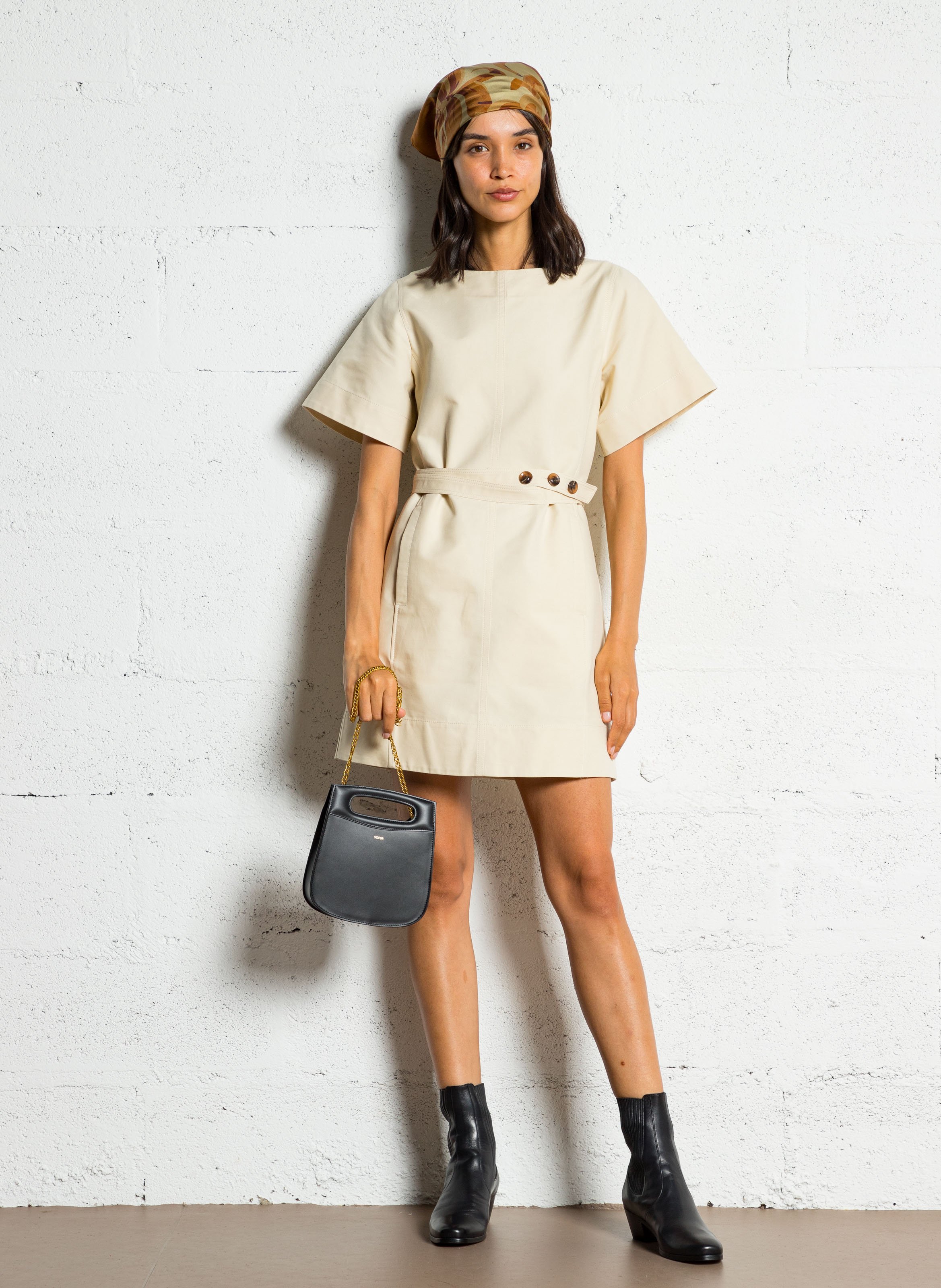 Sac bandoulière en cuir Cheri mini SOEUR Noir