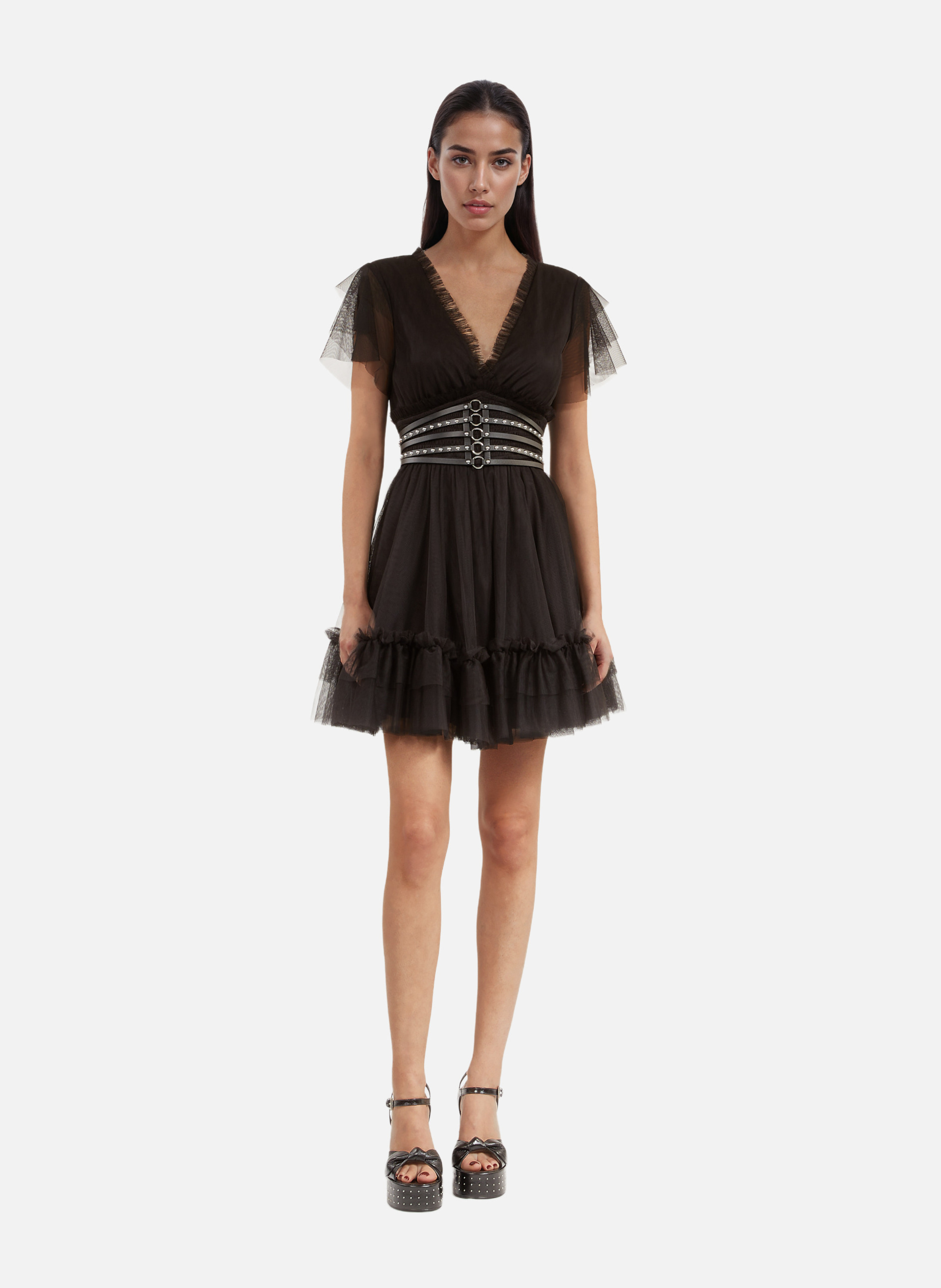 Robe courte en tulle THE KOOPLES Noir