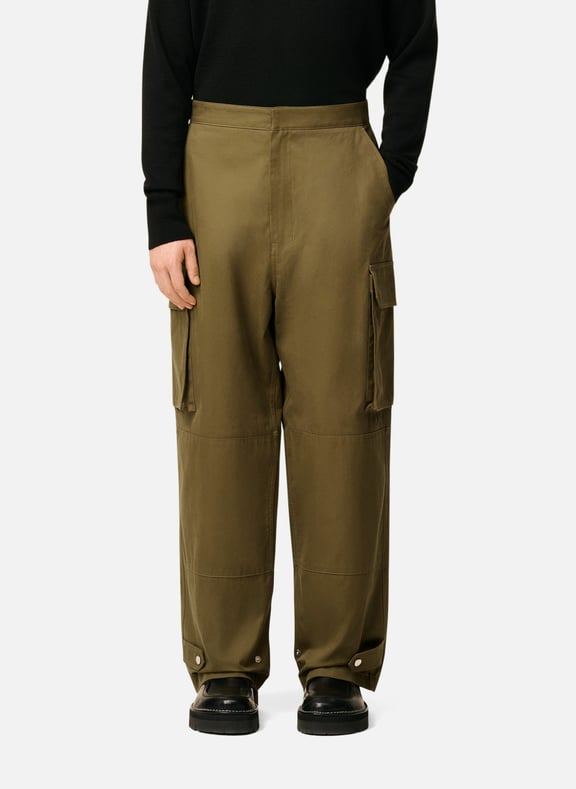 Pantalon cargo en gabardine de coton Vert by AMI PARIS AMI PARIS Pantalon cargo en gabardine de coton Vert