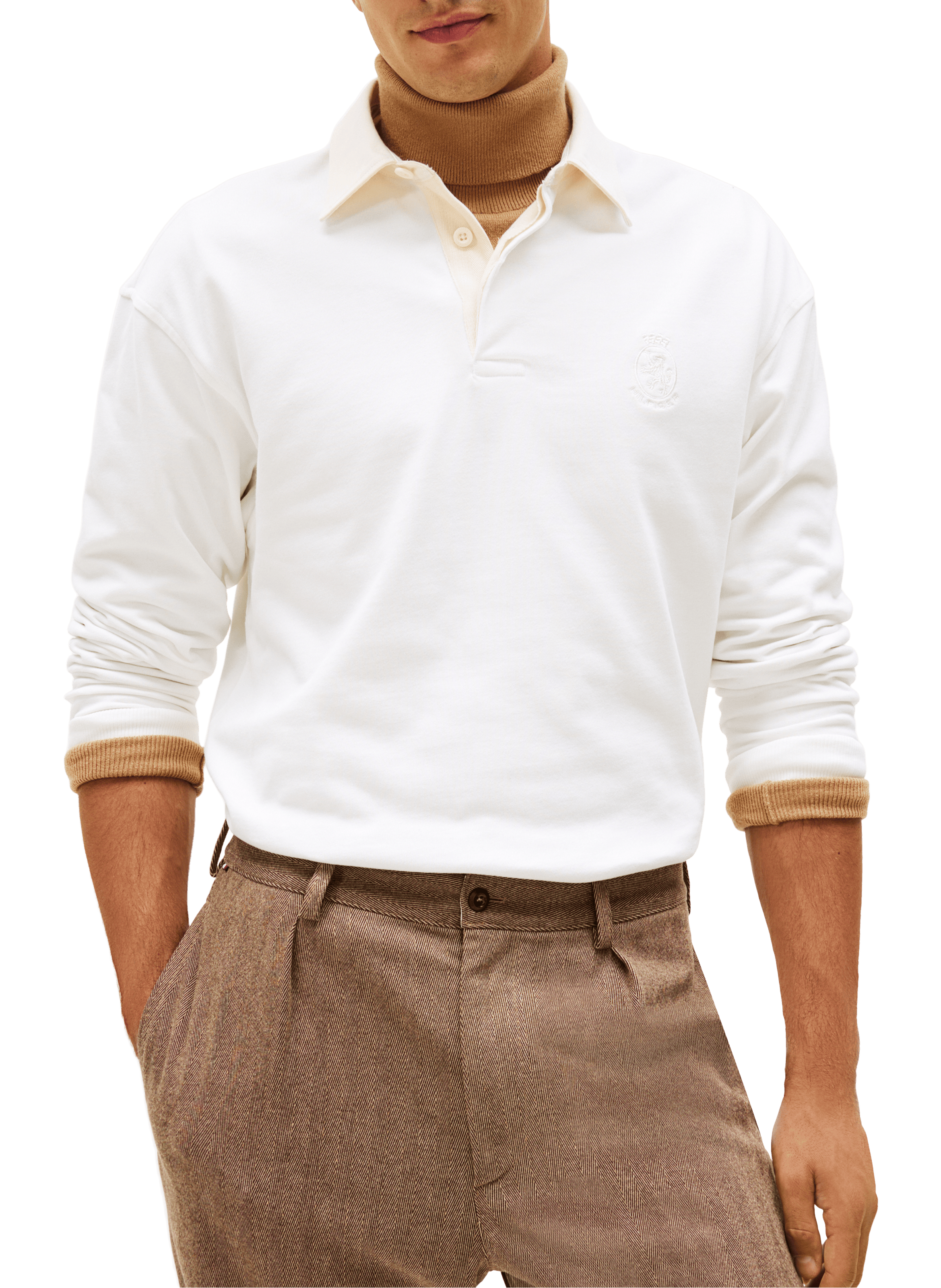 TOMMY HILFIGER Polo Varsity en coton Beige