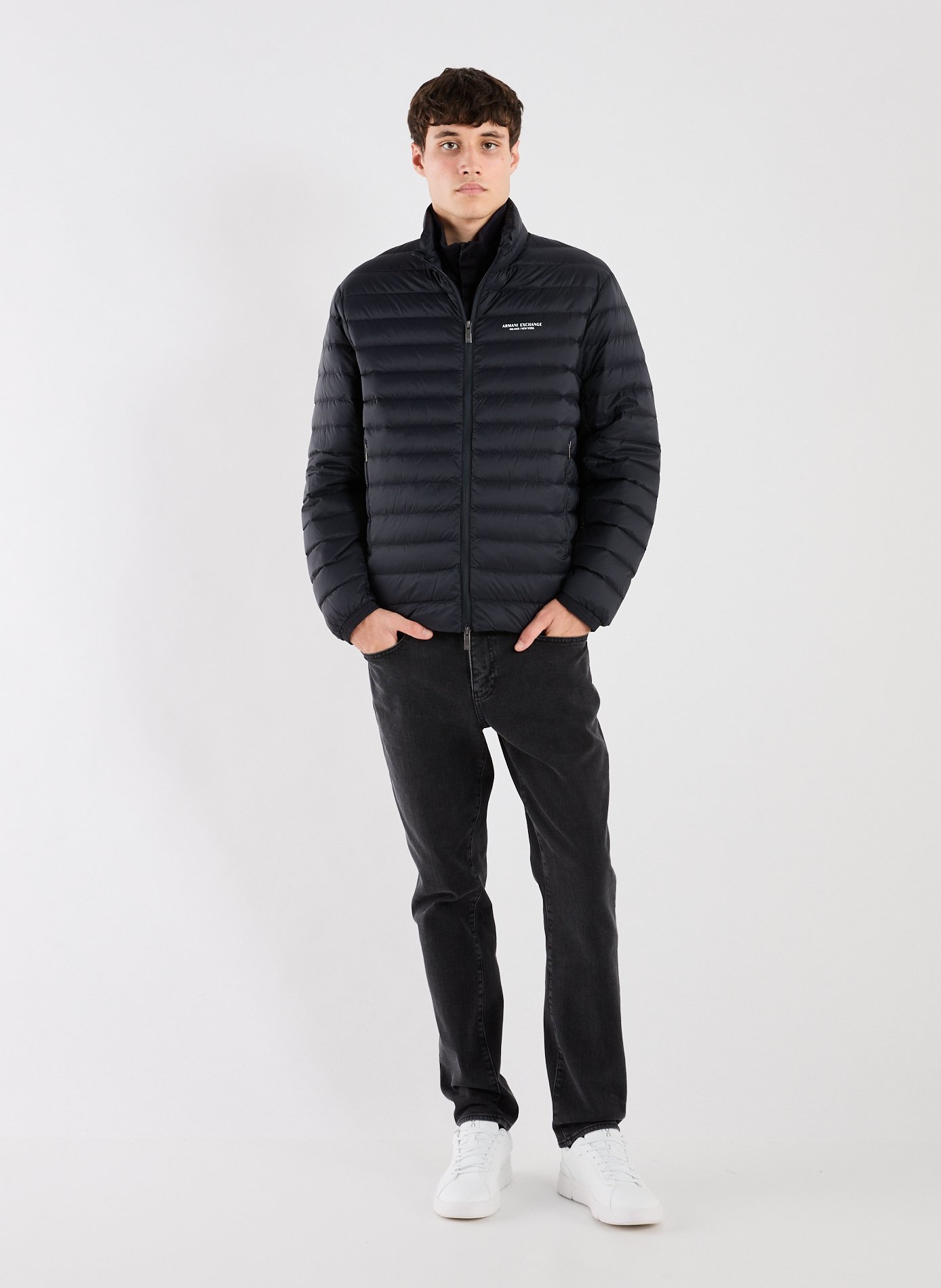 Quilted straight down jacket ARMANI EXCHANGE Blue