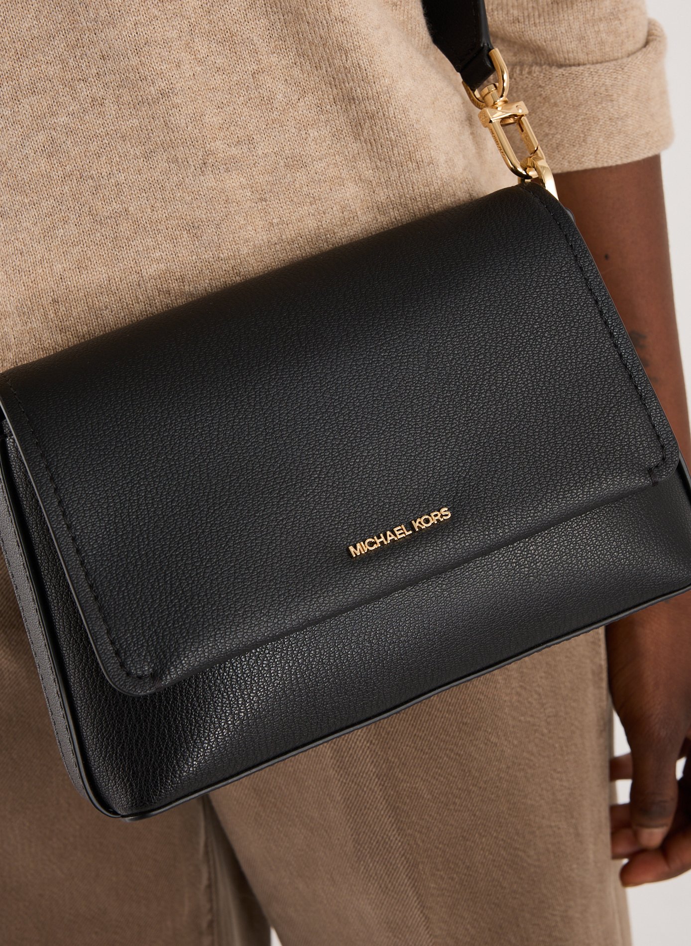 Small leather Nessa shoulder bag MICHAEL KORS Black