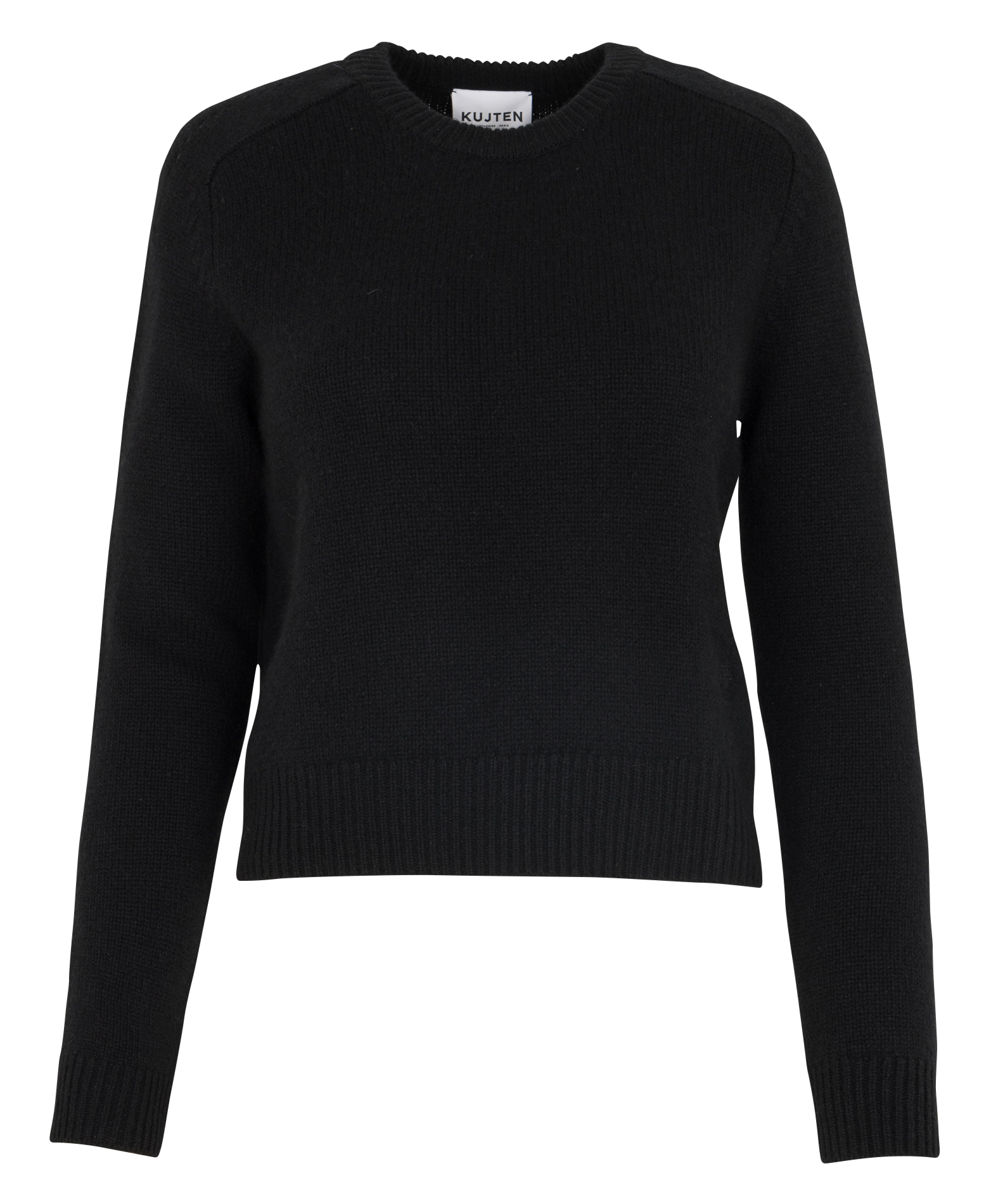 Pull droit col rond en cachemire caroline KUJTEN Noir