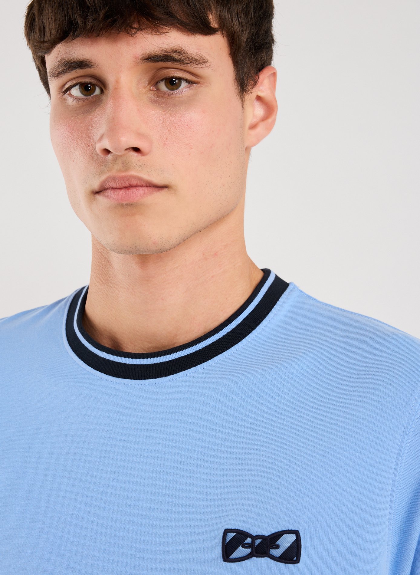 T-shirt brodé en coton EDEN PARK Bleu