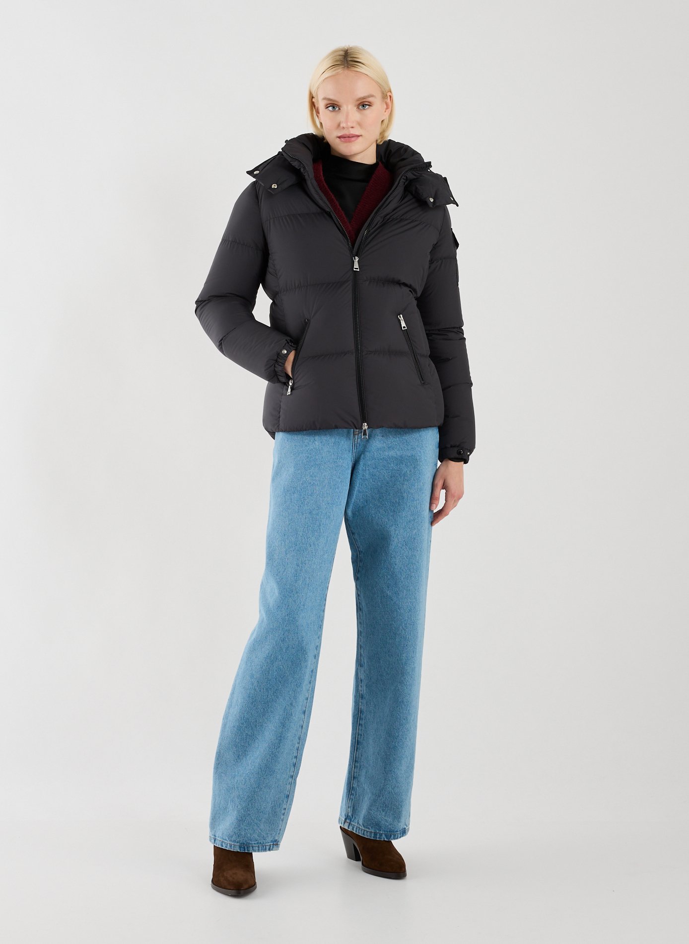 Quilted jacket with removable hood MONCLER Black