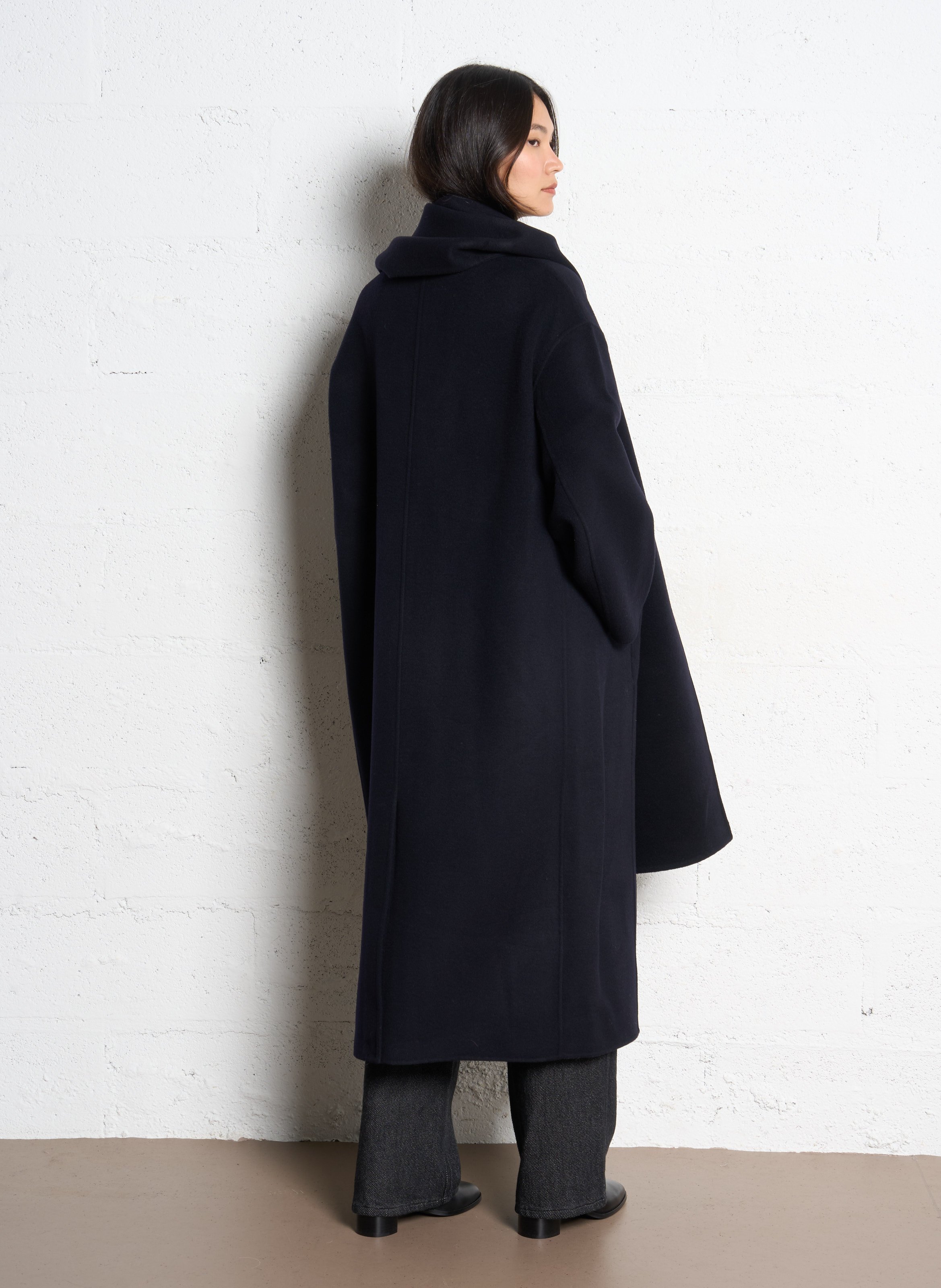 Manteau oversize en laine mélangée finn SOEUR Bleu