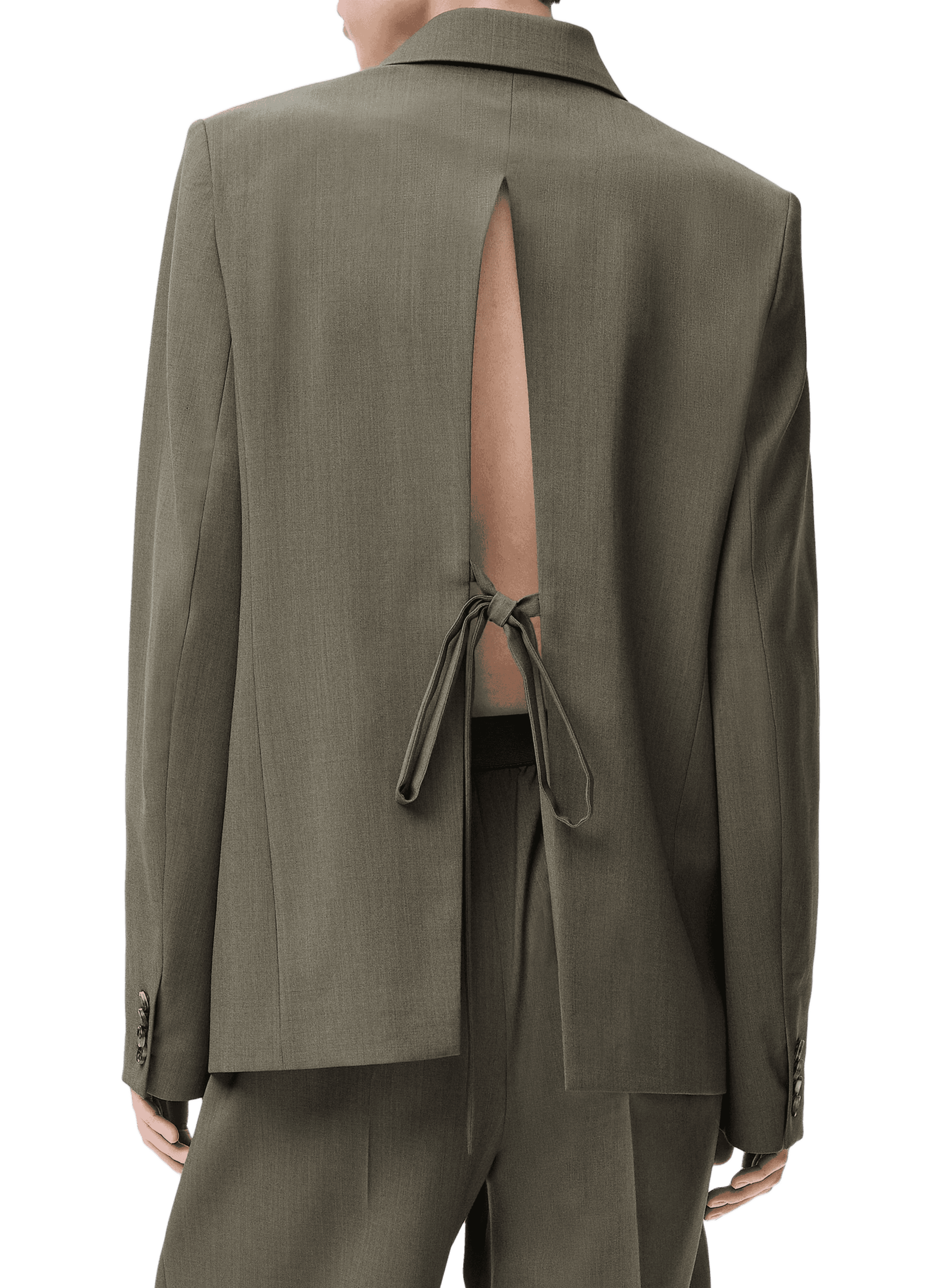 Straight wool blend blazer LOEWE Green