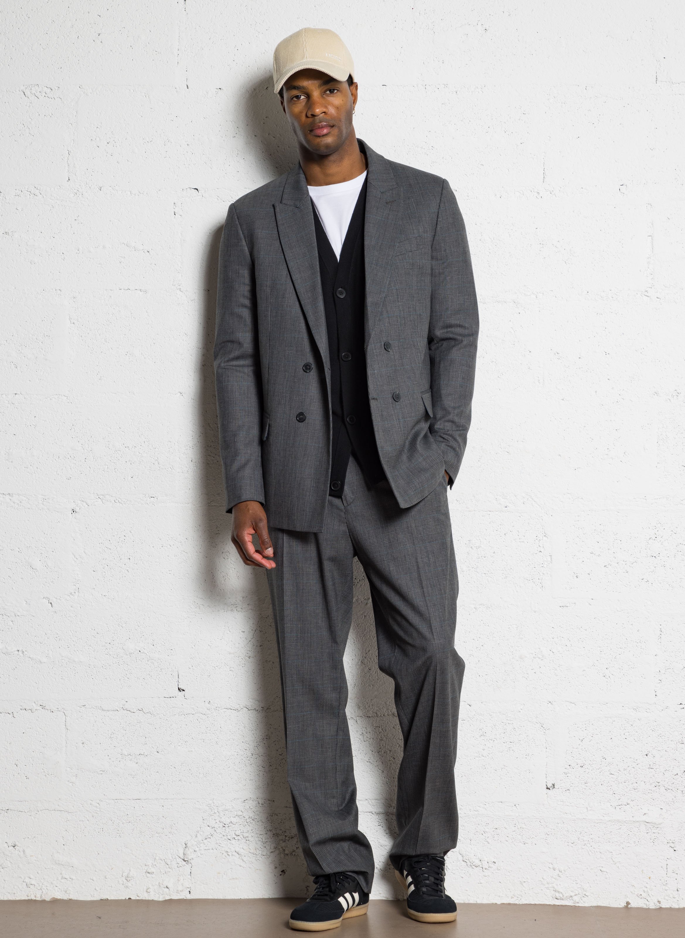 Pantalon de costume à carreaux IKKS Gris