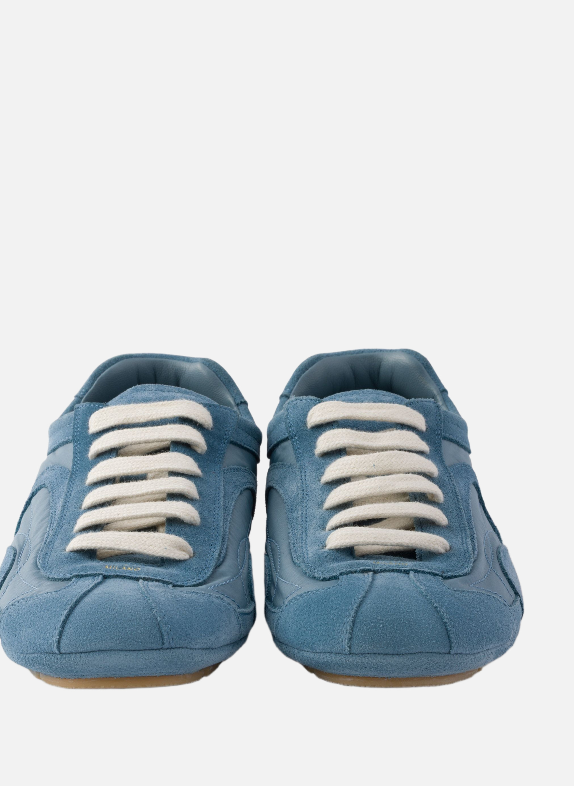 Baskets en daim et re-nylon montecarlo re-edition PRADA Bleu