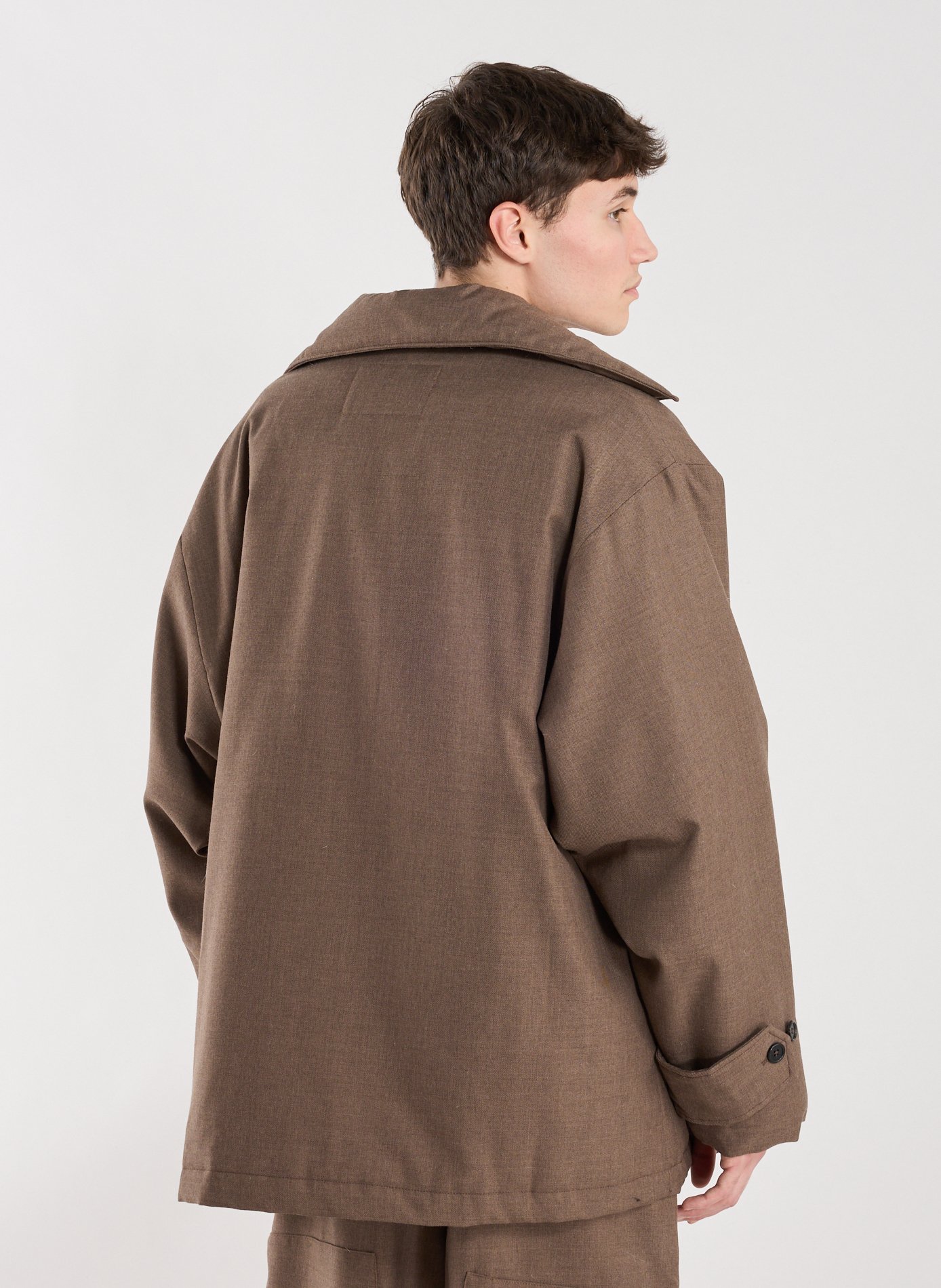 Oversized mid-length padded pea coat CAMIEL FORTGENS Brown