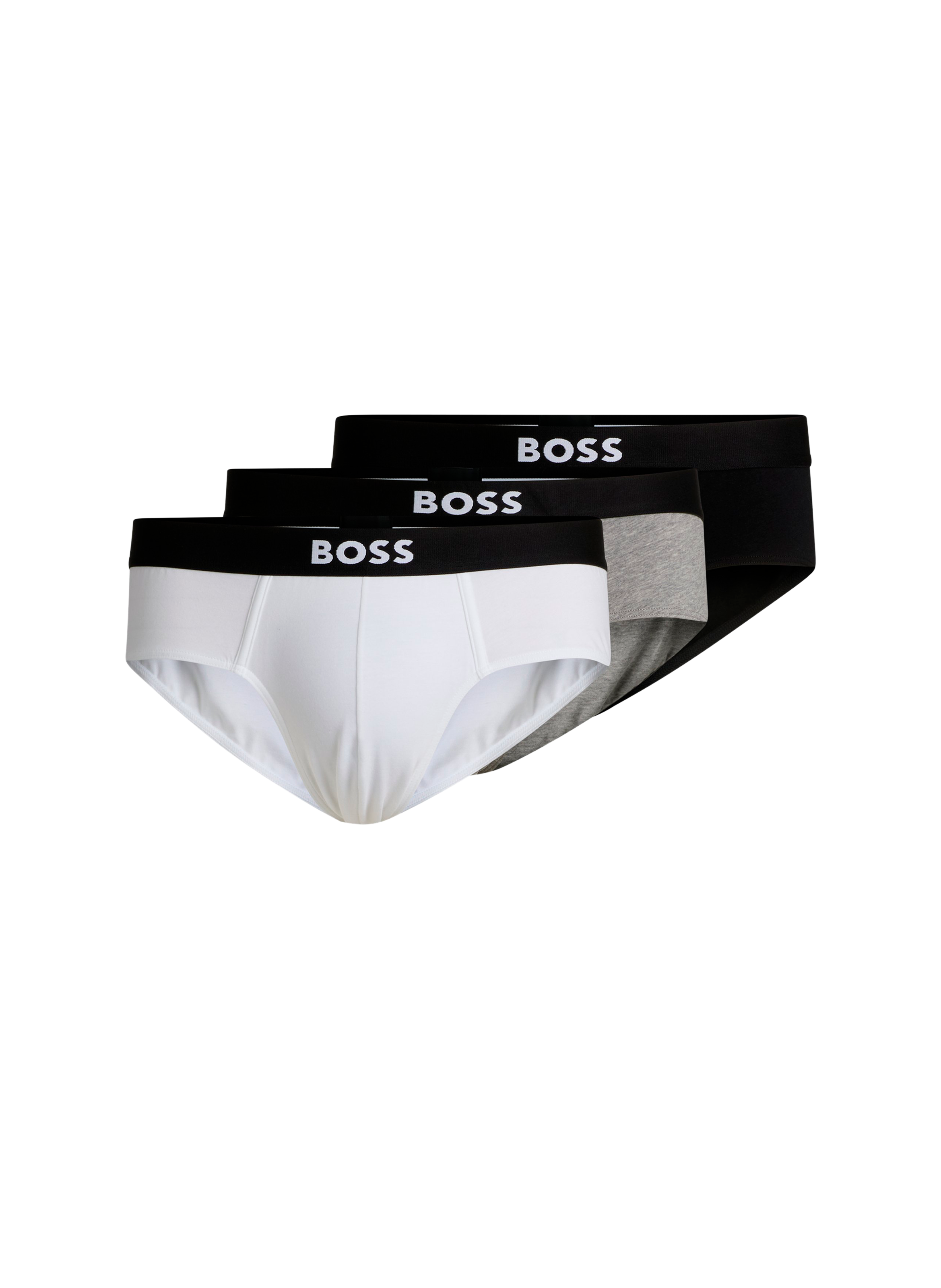 Lot de 3 slips à logo BOSS Blanc