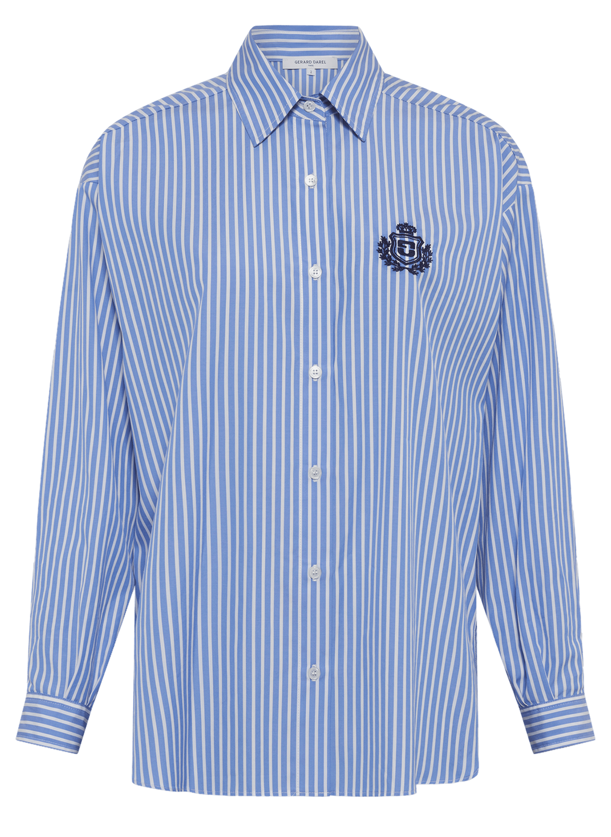 Chemise rayée à blason en coton - cyndra GERARD DAREL Blanc