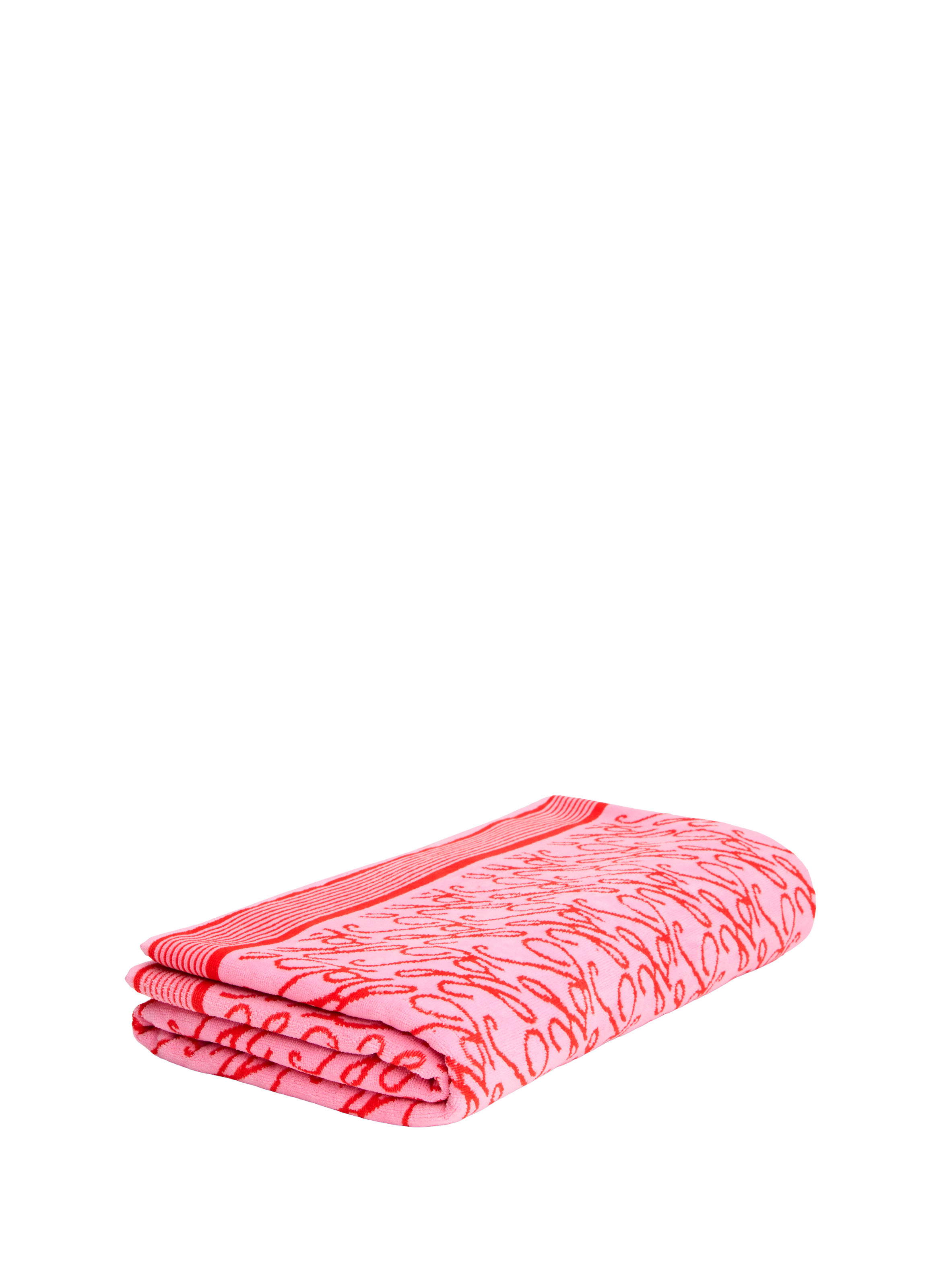 Beach towel with printed logo in cotton TOMMY HILFIGER Red