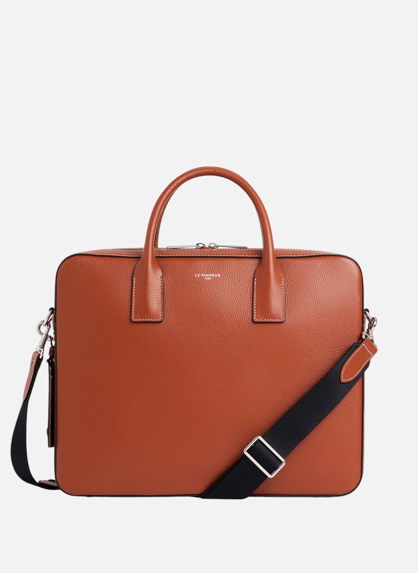 Porte documents 14" emile en cuir grainé LE TANNEUR Marron